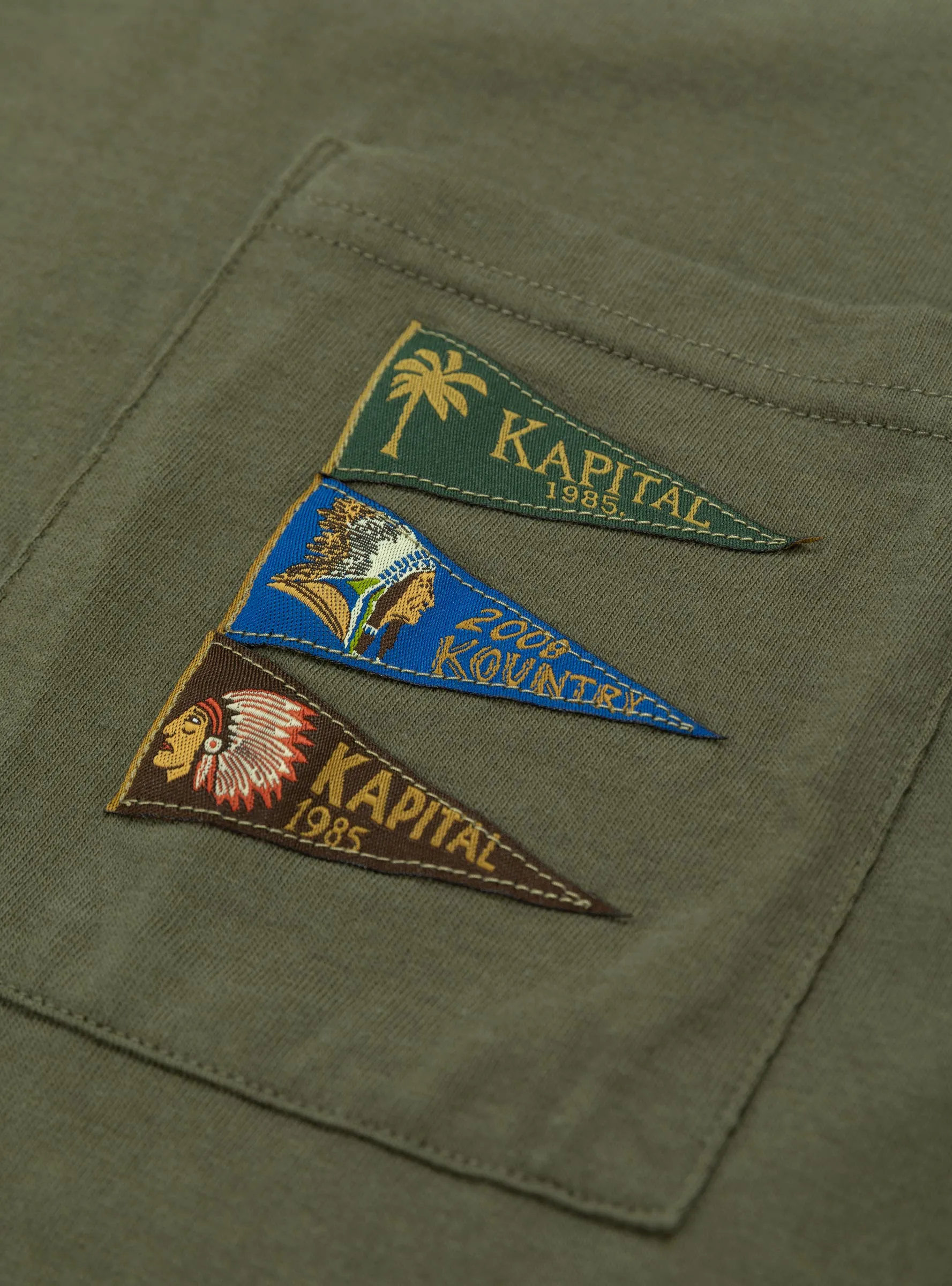 20 Jersey Pennant Tee (4 Flags) Khaki