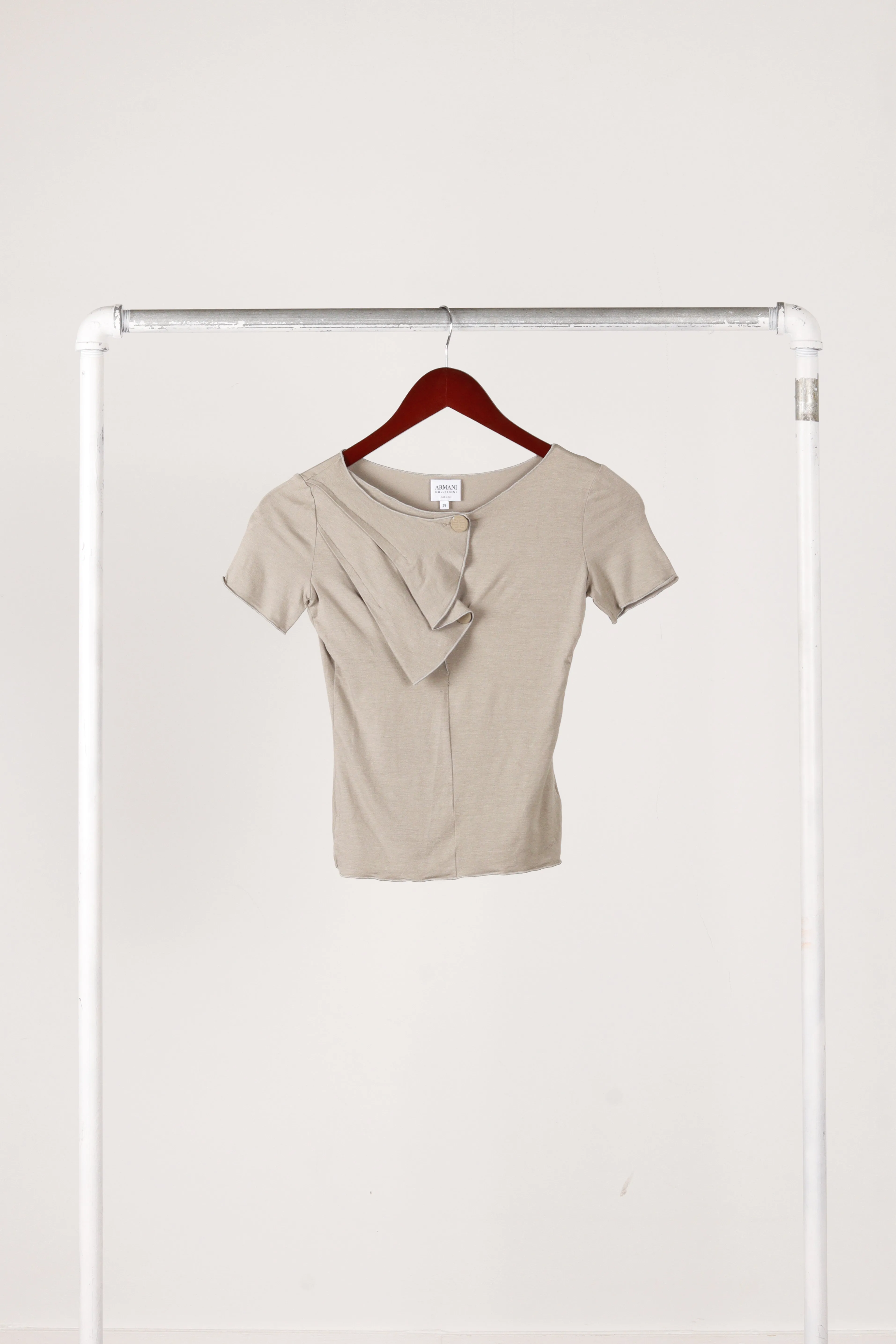 2000's Armani 'Asymmetric Ruffle' Elastane Top