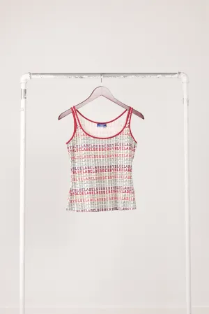 2000's Burberry Blue Label 'Multicolor Spellout Print' Tank Top