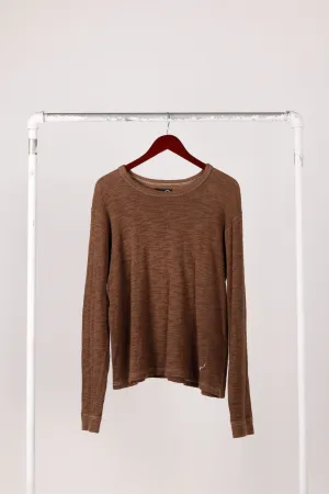 2000's South2 West8 'Melange Knit' Thermal L/S Shirt Brown