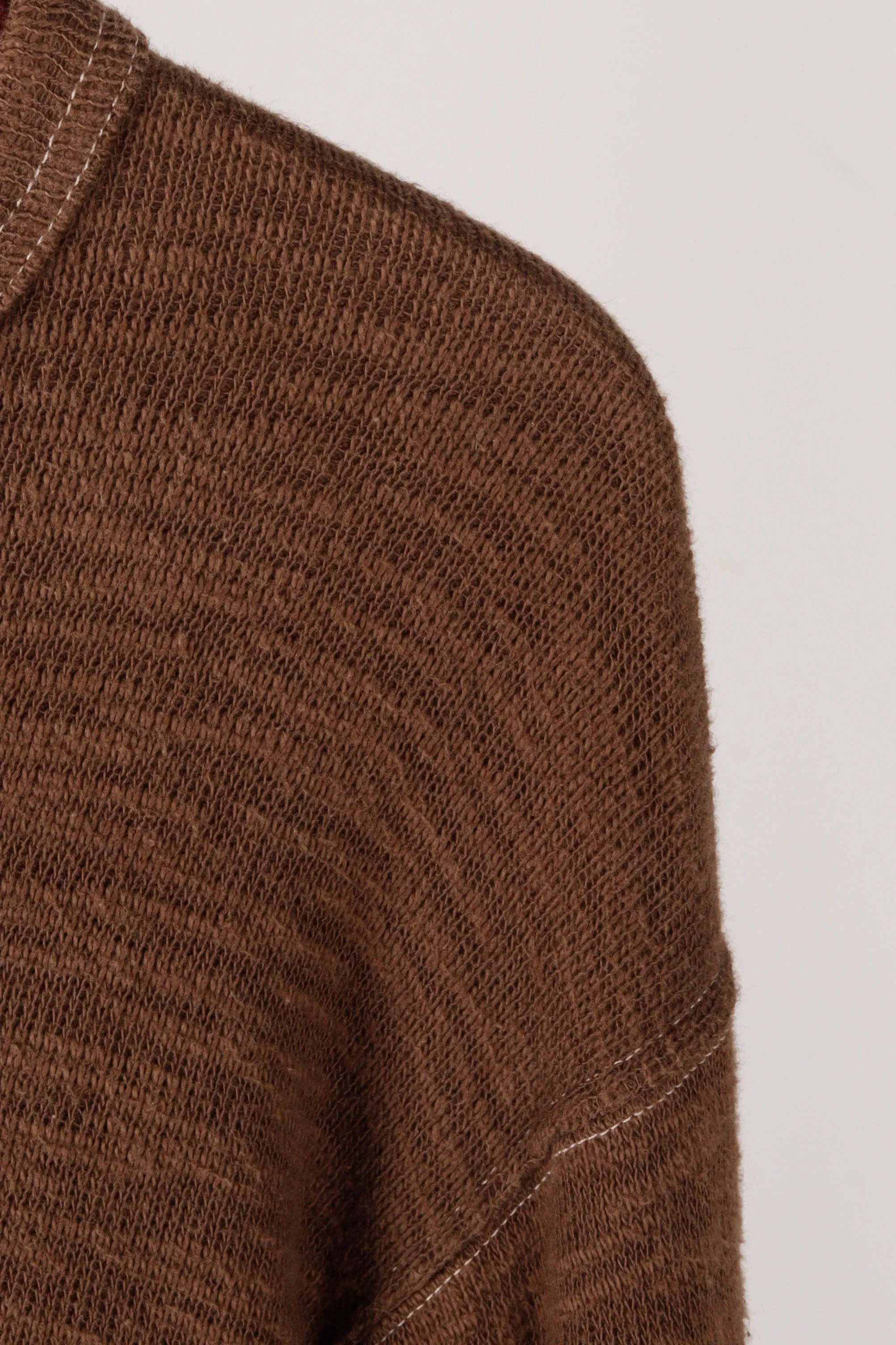 2000's South2 West8 'Melange Knit' Thermal L/S Shirt Brown