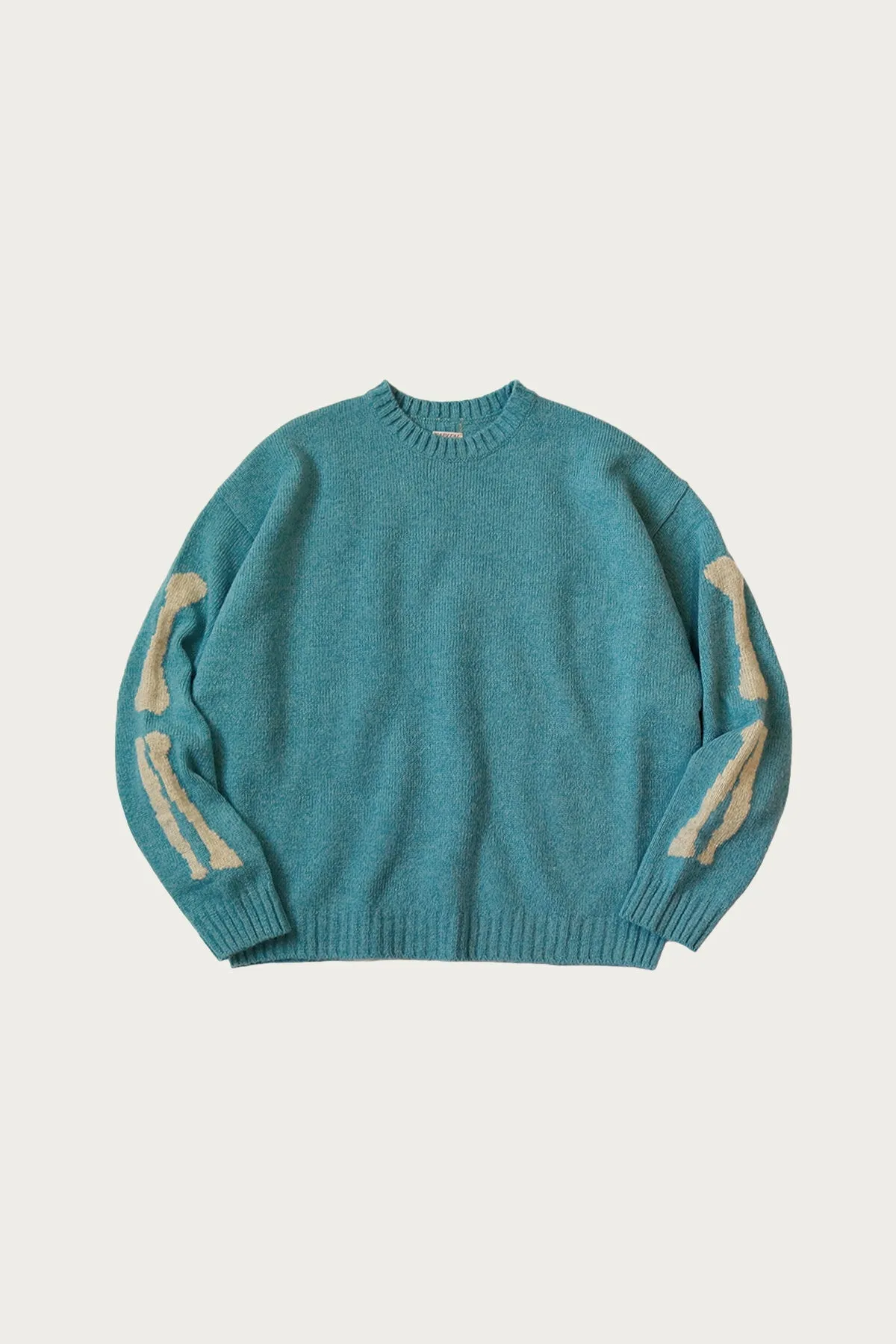 5G Wool BONE Crew Sweater - Sax