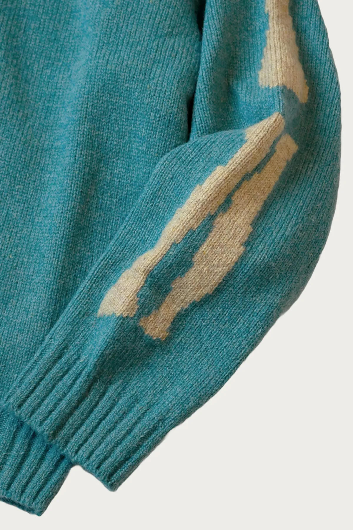 5G Wool BONE Crew Sweater - Sax