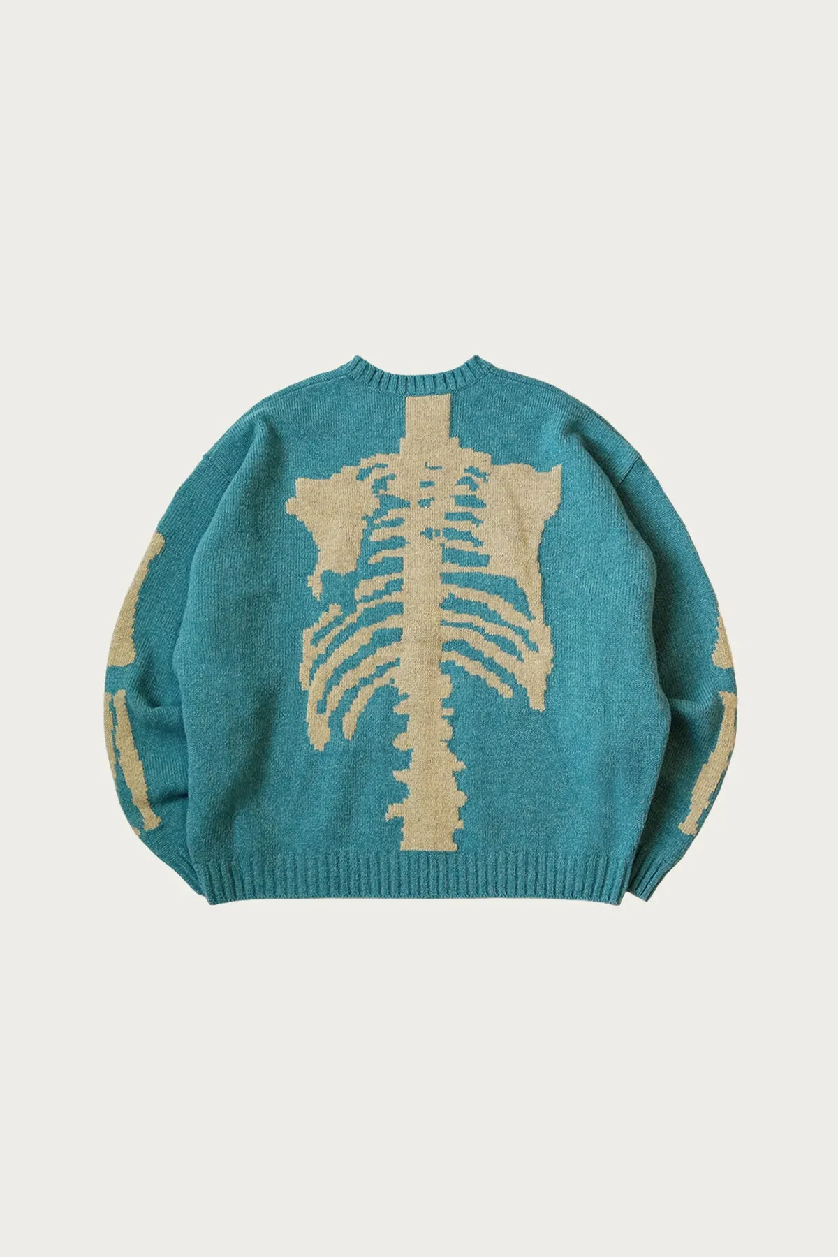 5G Wool BONE Crew Sweater - Sax