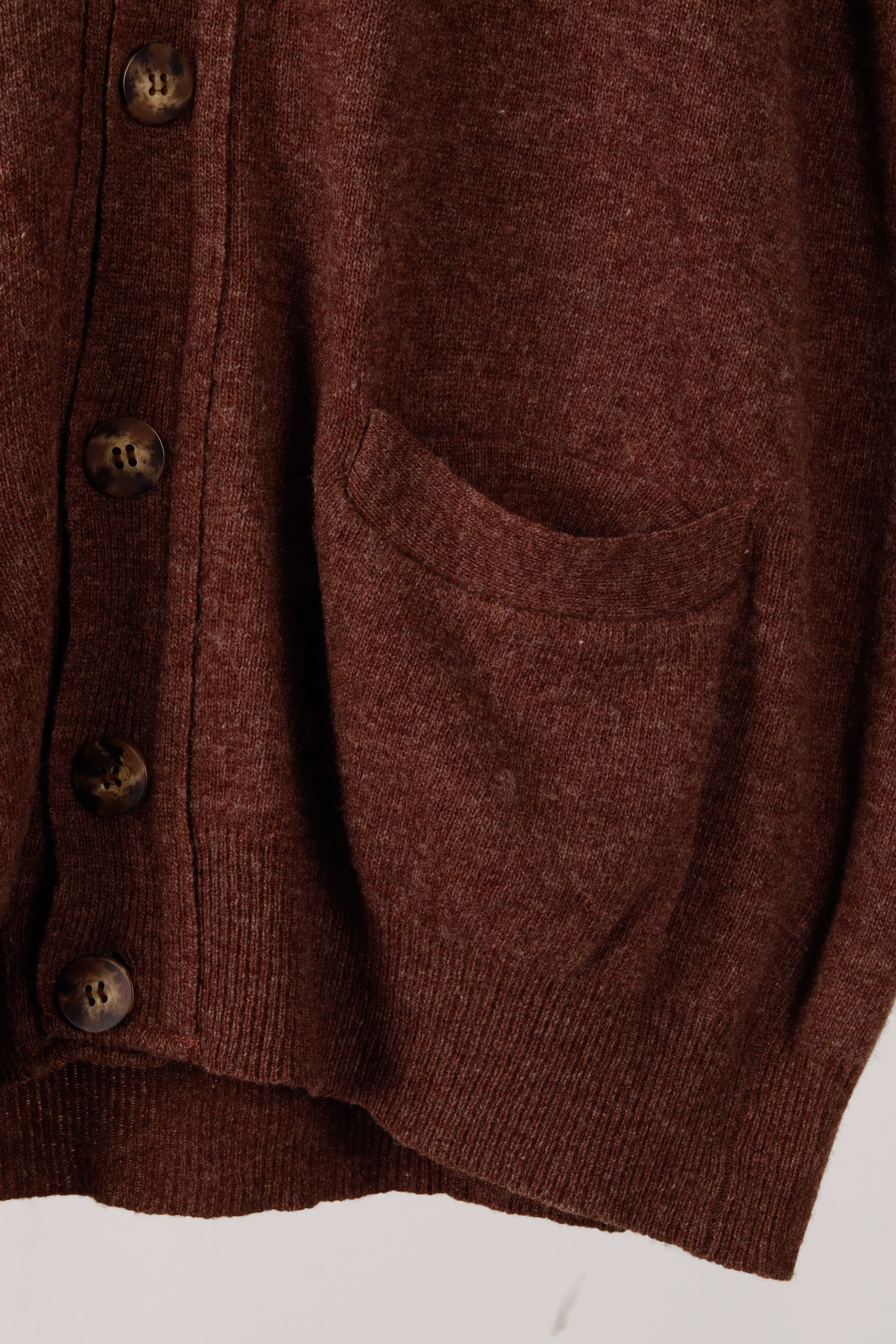 80's Kenzo 'Laine Wool' Cardigan Sweater Vest Brown