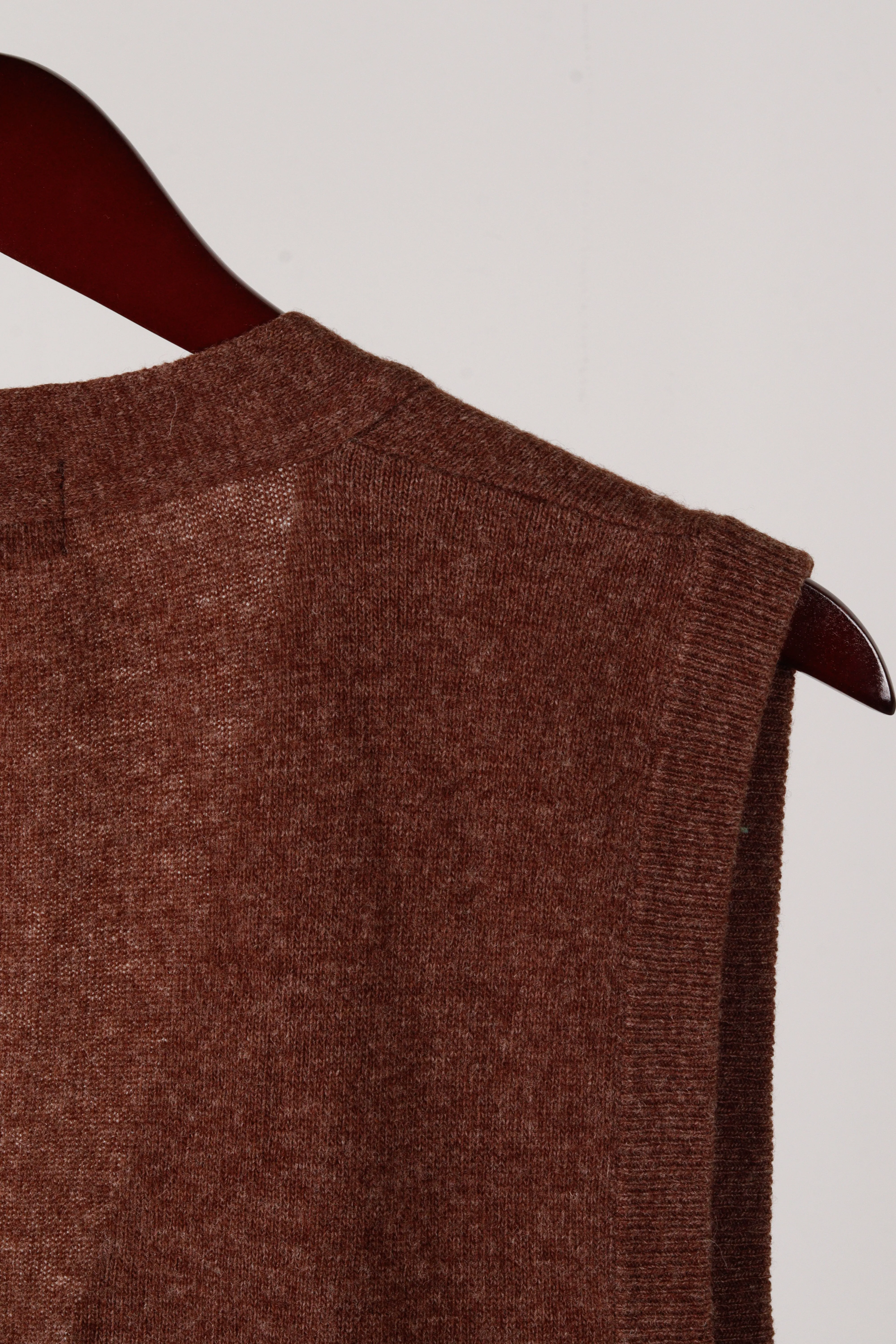 80's Kenzo 'Laine Wool' Cardigan Sweater Vest Brown