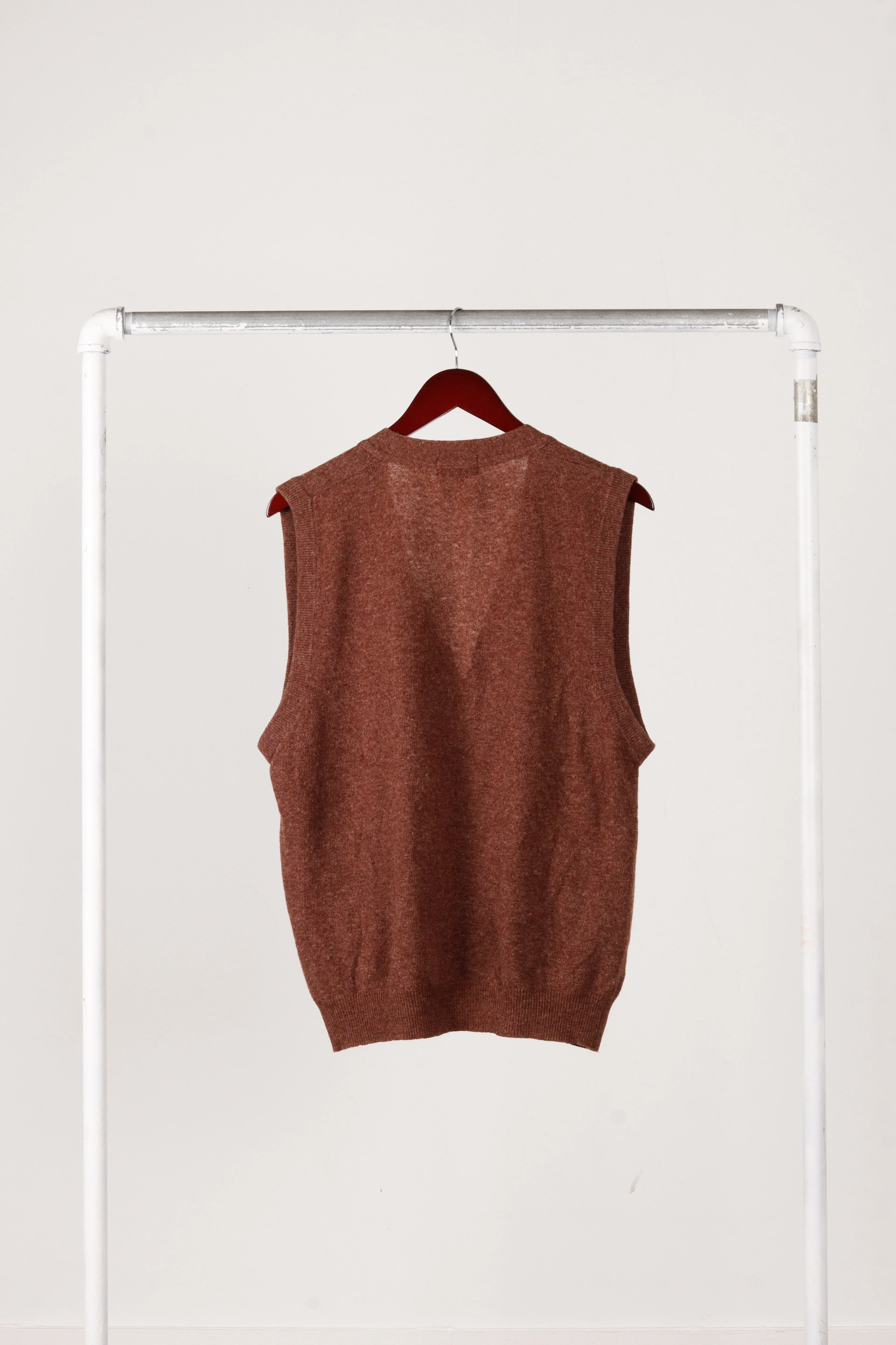 80's Kenzo 'Laine Wool' Cardigan Sweater Vest Brown