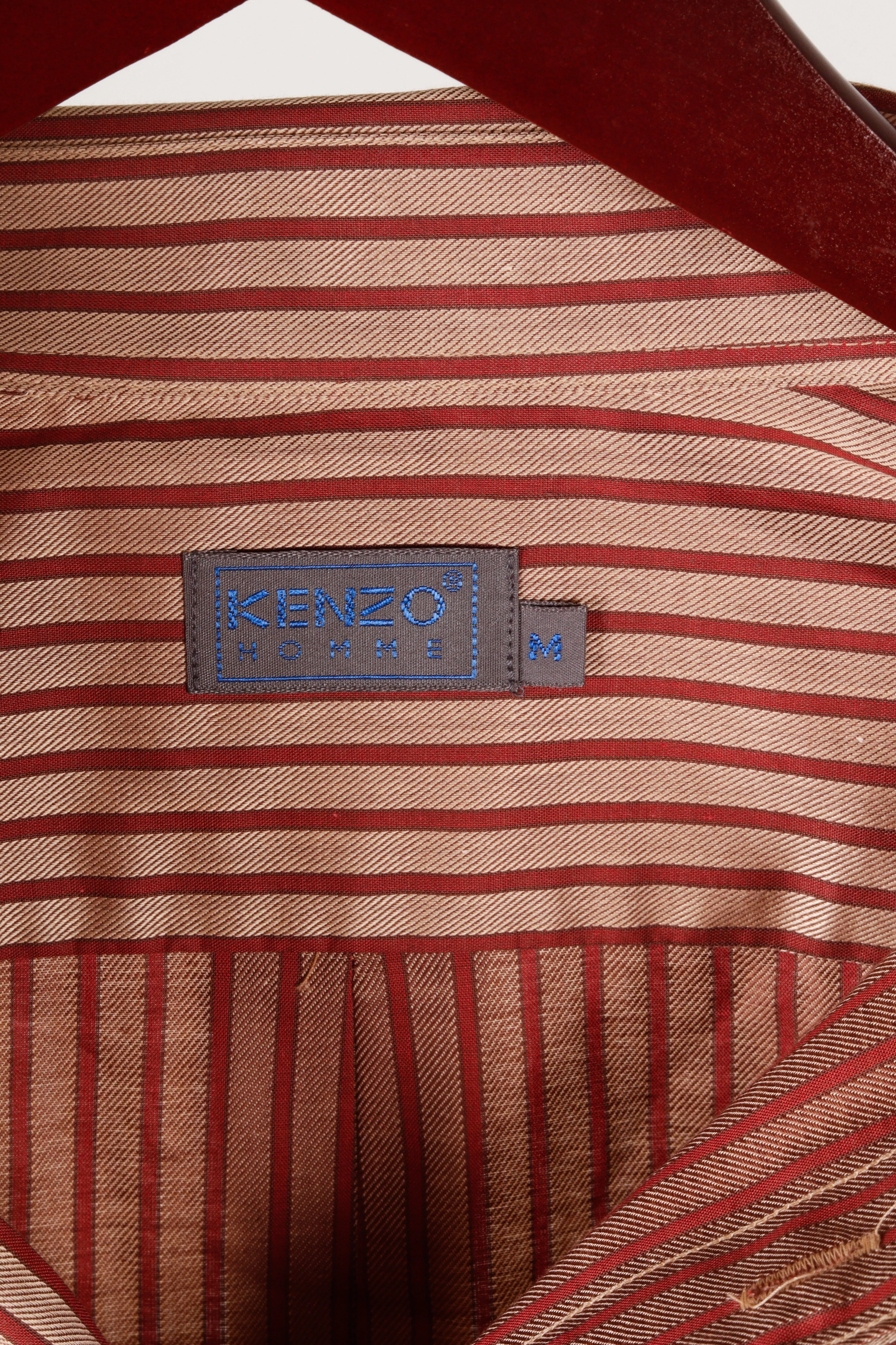 90's Kenzo Homme 'Awning Striped' Shirt Red