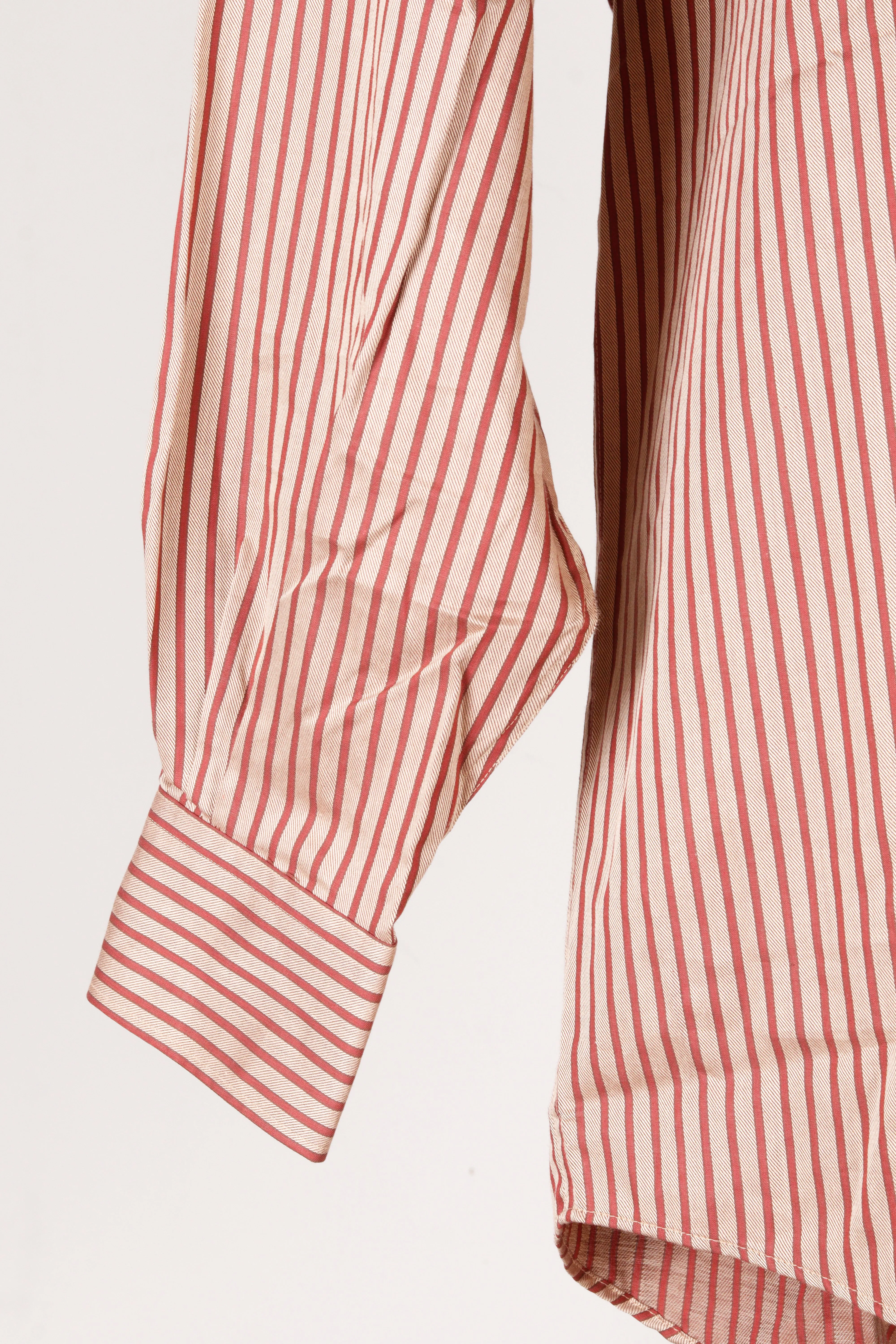 90's Kenzo Homme 'Awning Striped' Shirt Red