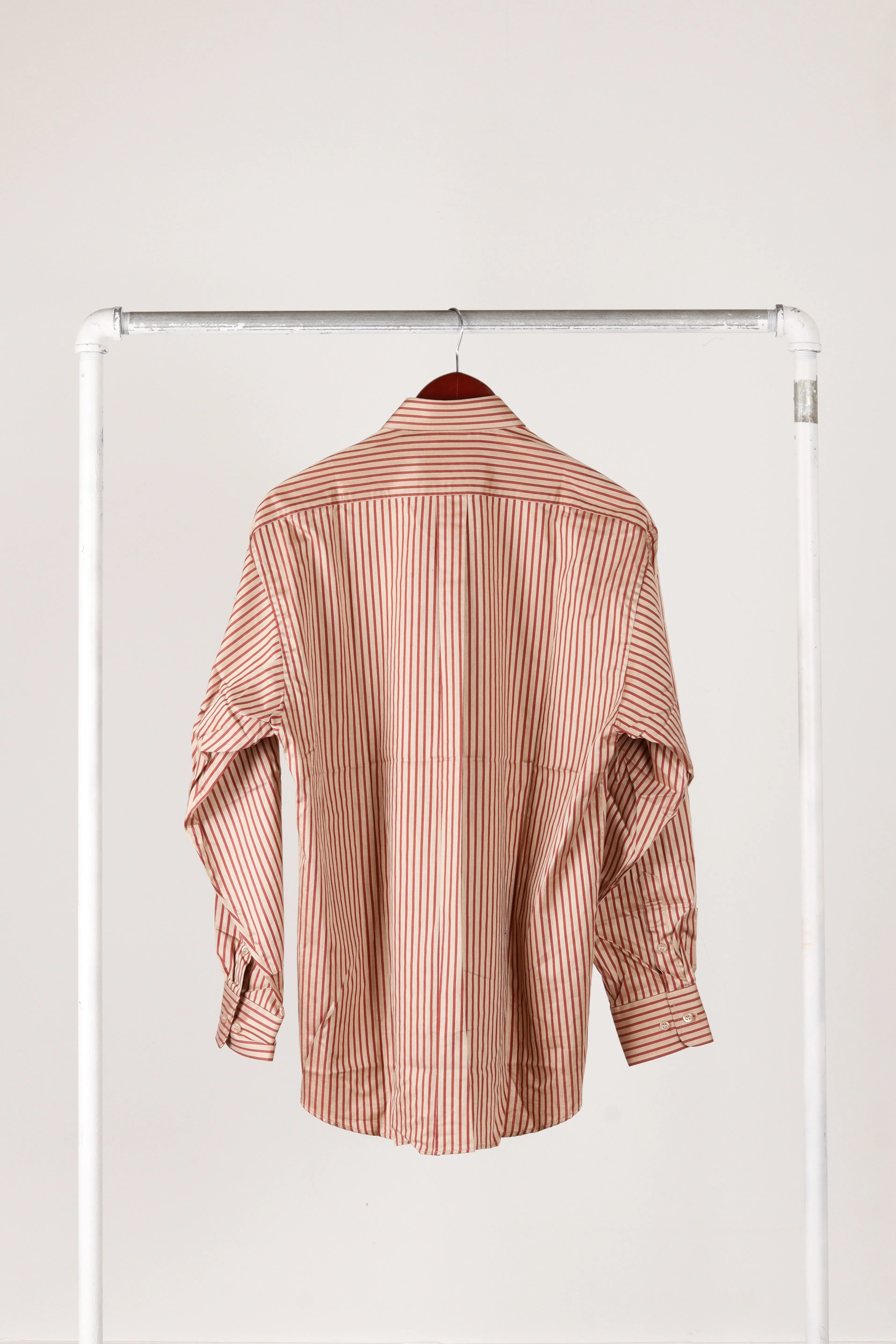90's Kenzo Homme 'Awning Striped' Shirt Red