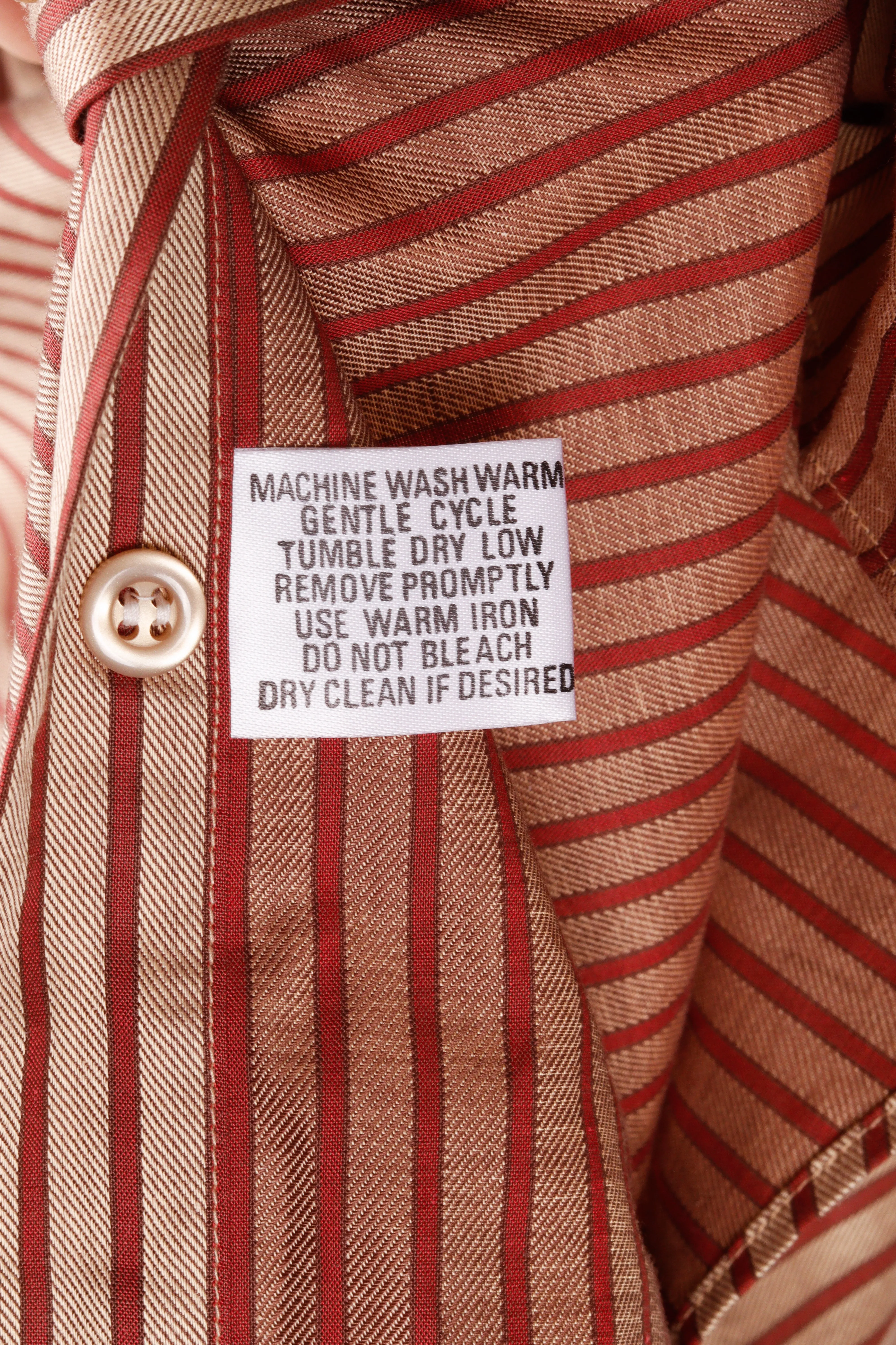 90's Kenzo Homme 'Awning Striped' Shirt Red