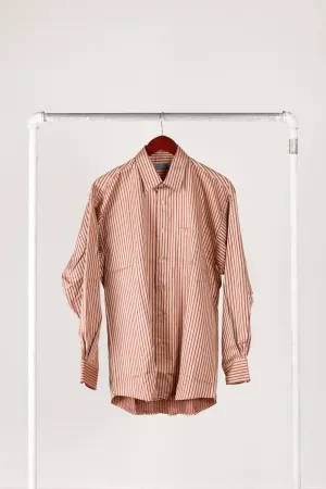 90's Kenzo Homme 'Awning Striped' Shirt Red