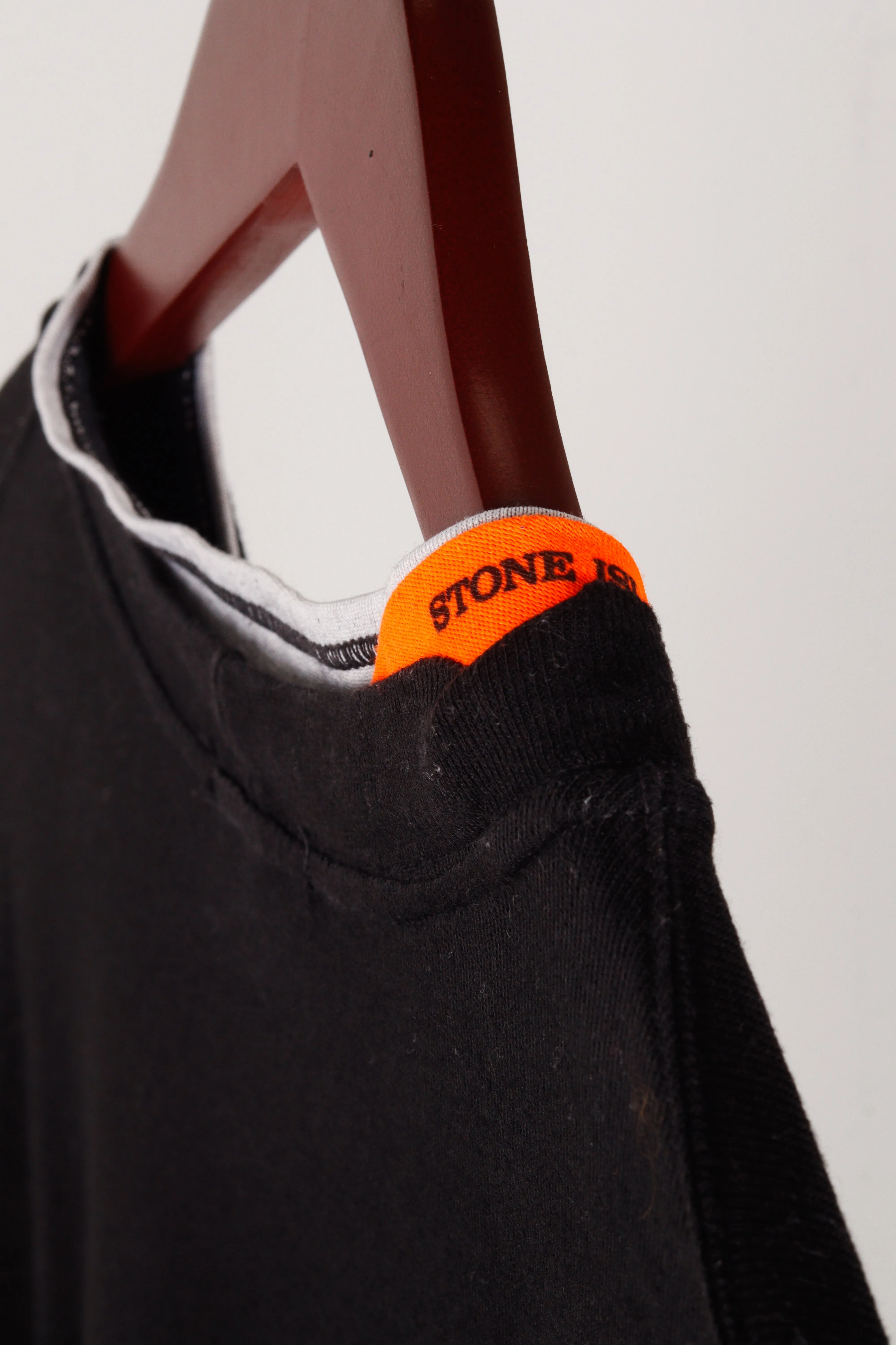 90's Stone Island 'Layered Mock Neck' S/S Shirt Black