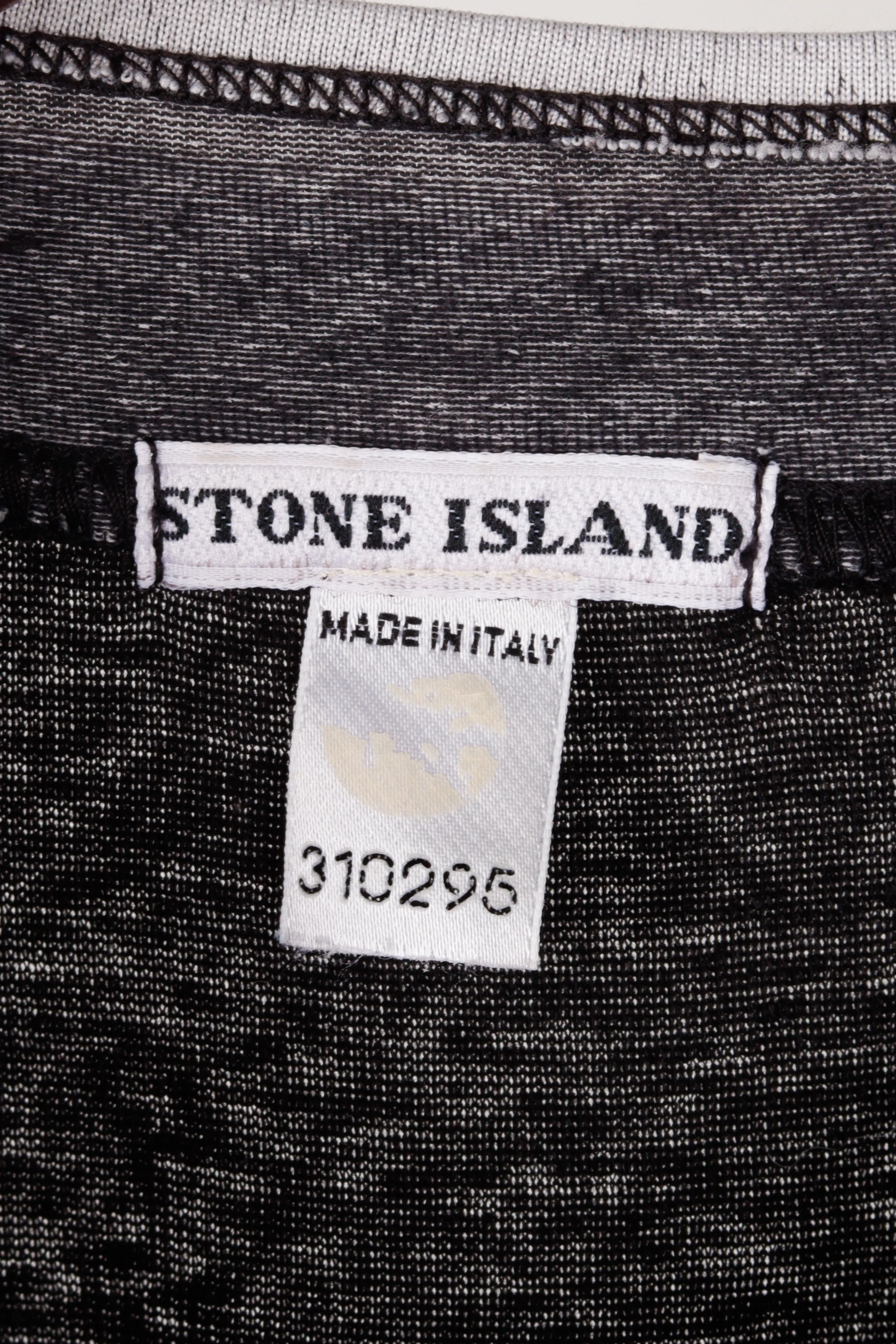 90's Stone Island 'Layered Mock Neck' S/S Shirt Black
