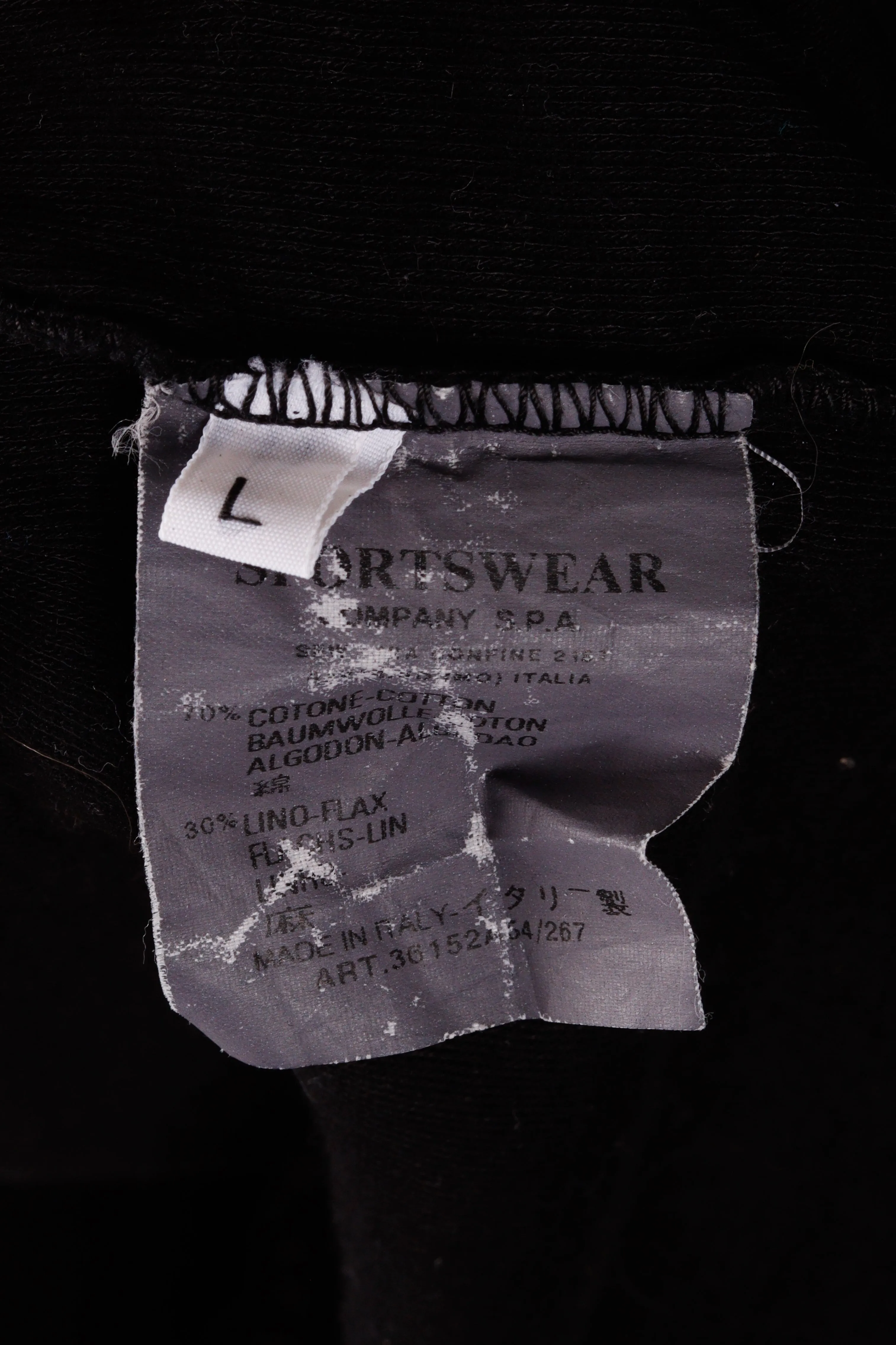 90's Stone Island 'Layered Mock Neck' S/S Shirt Black