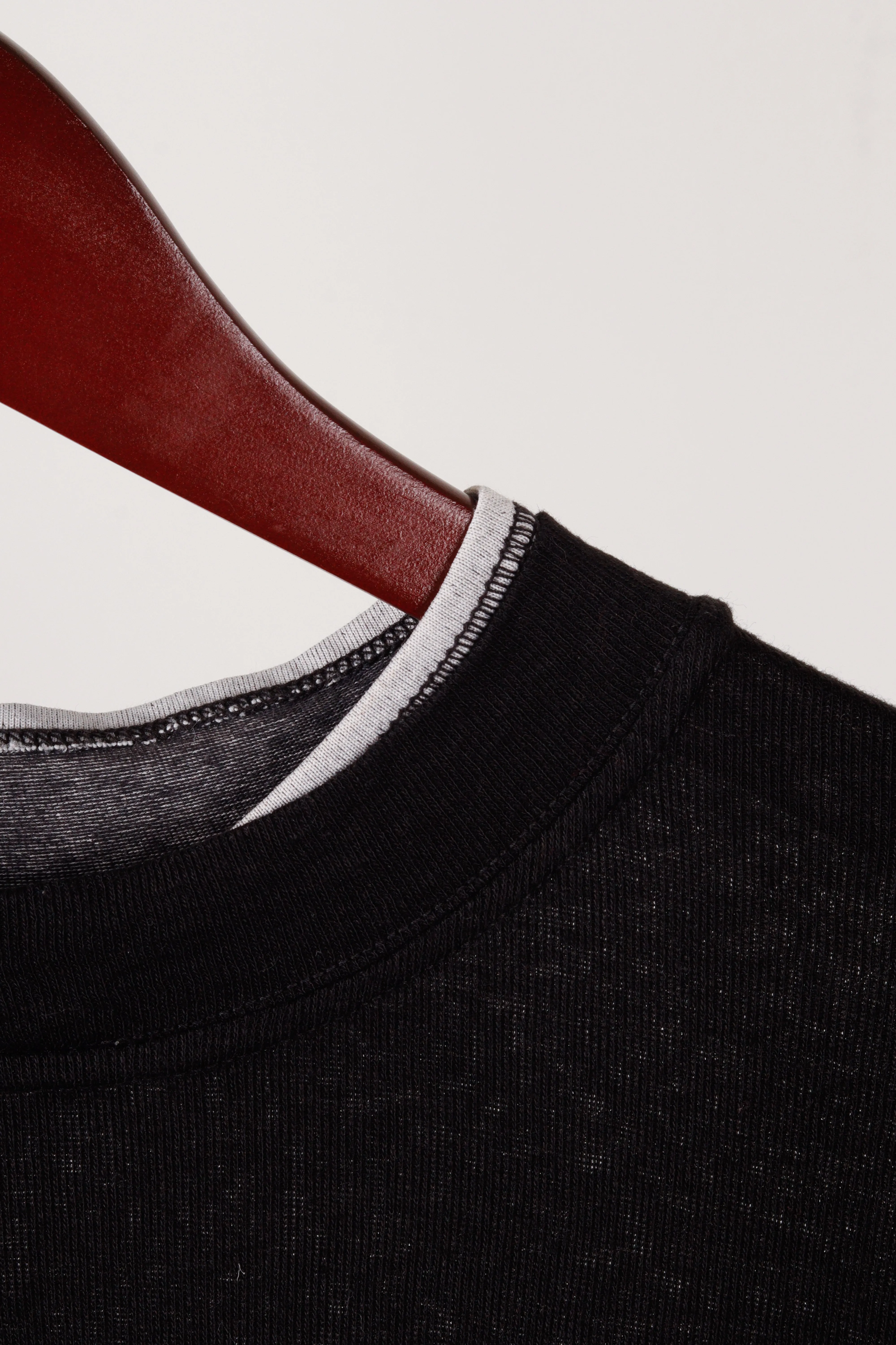 90's Stone Island 'Layered Mock Neck' S/S Shirt Black