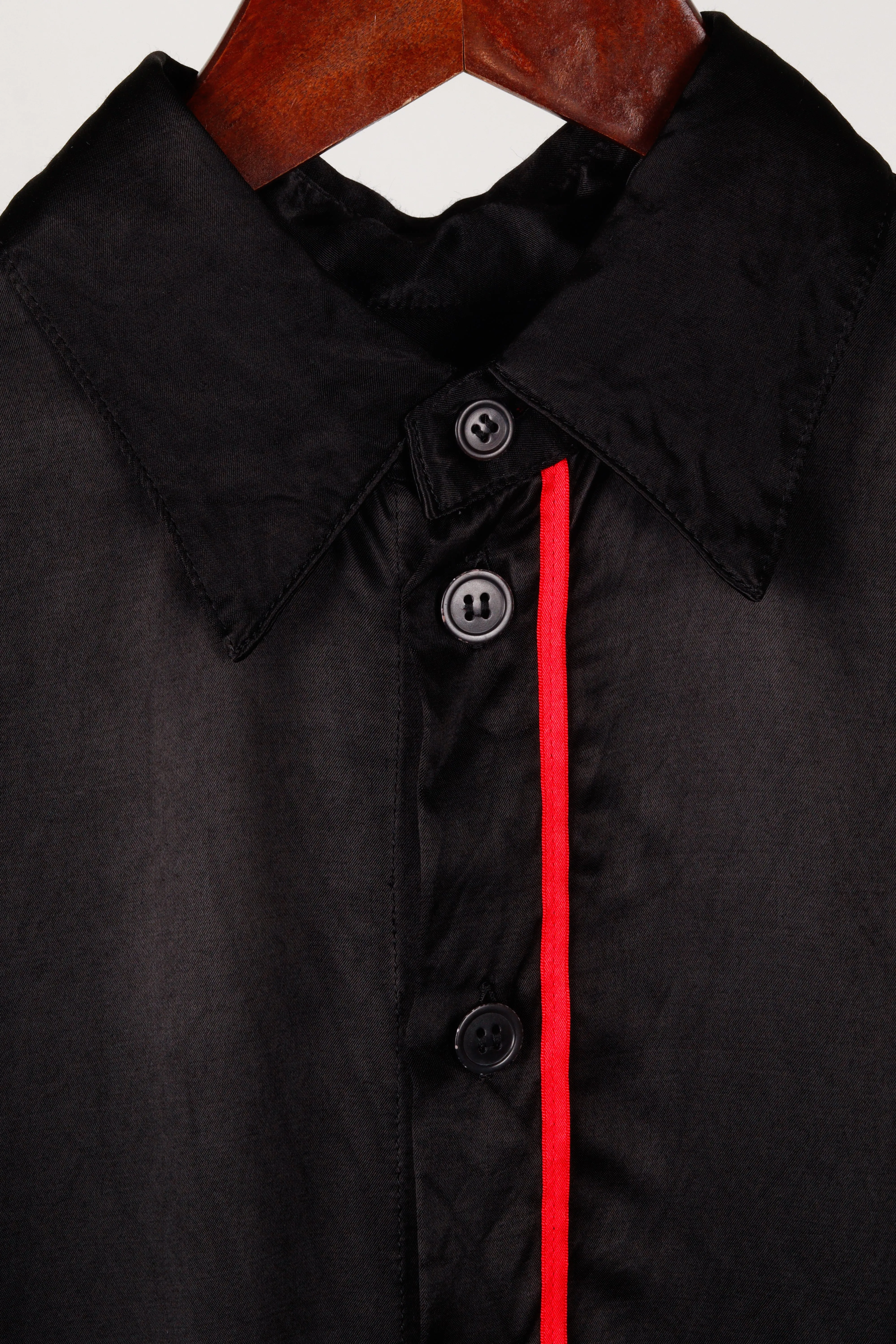 90's Y's Yohji Yamamoto Womens 'Silk Contrast Stripe' S/S Shirt