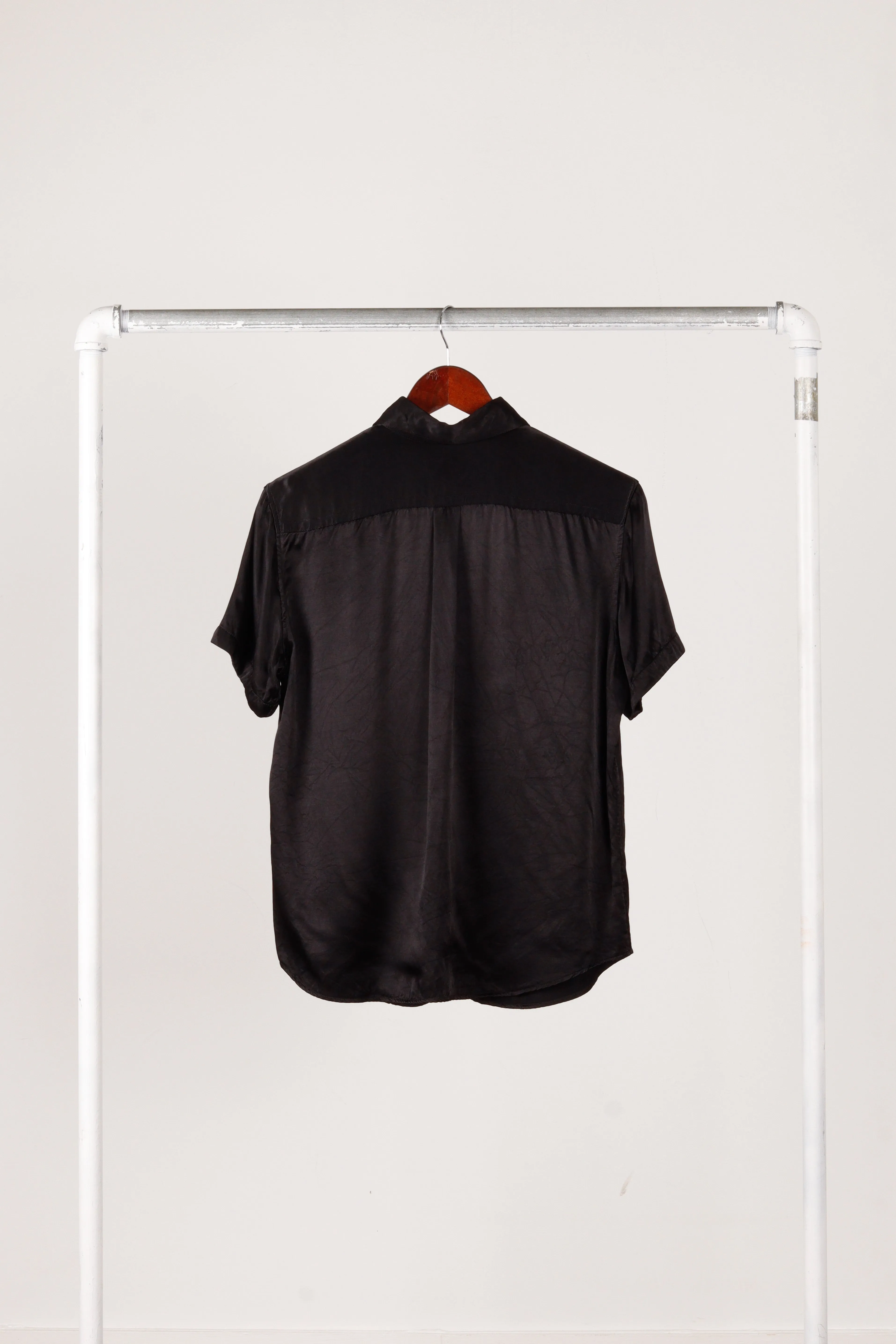 90's Y's Yohji Yamamoto Womens 'Silk Contrast Stripe' S/S Shirt