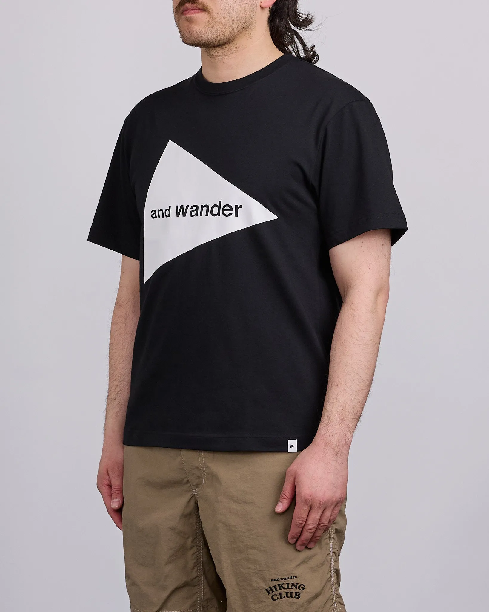 and wander Big Logo T-Shirt Black