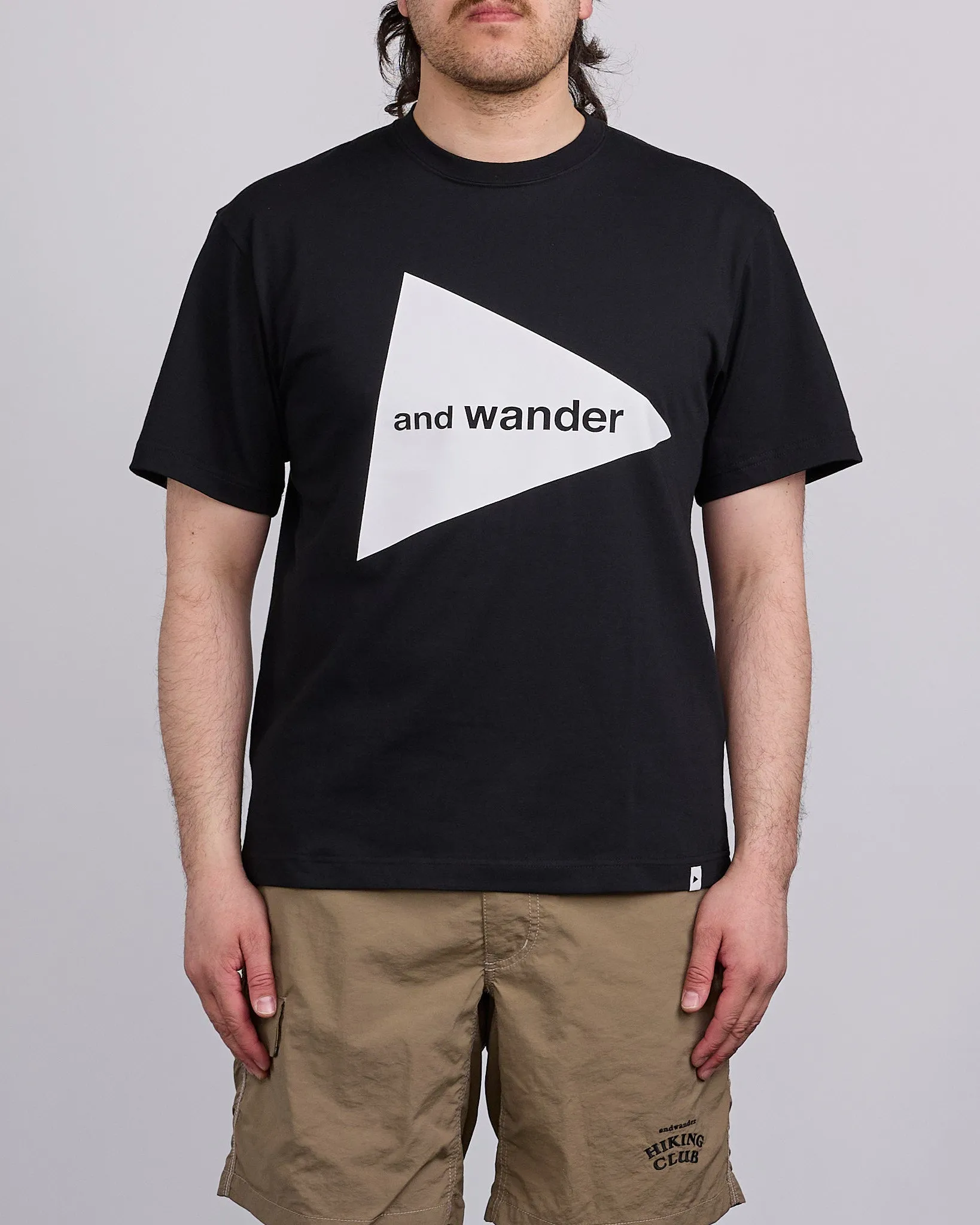 and wander Big Logo T-Shirt Black