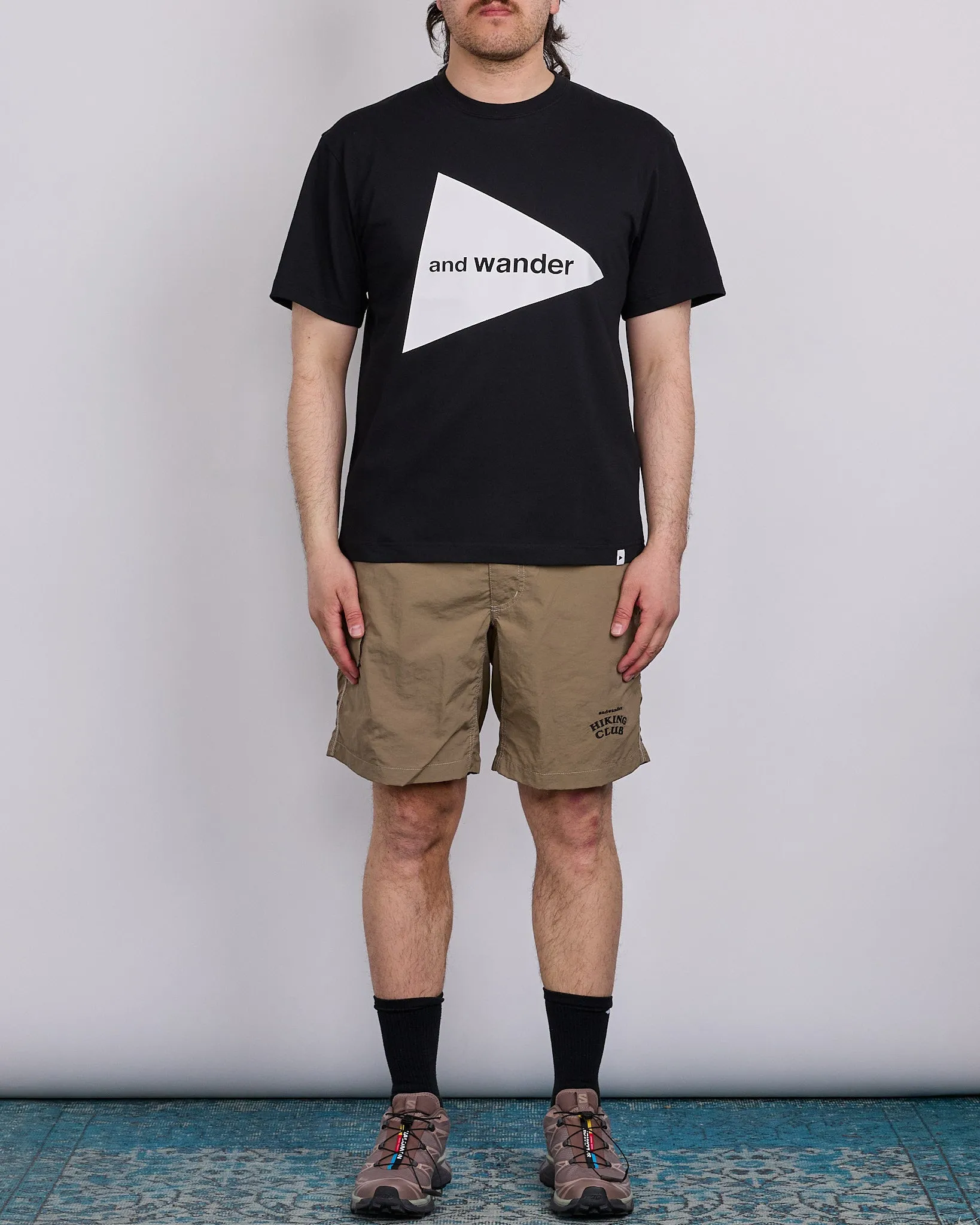 and wander Big Logo T-Shirt Black