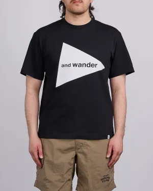 and wander Big Logo T-Shirt Black