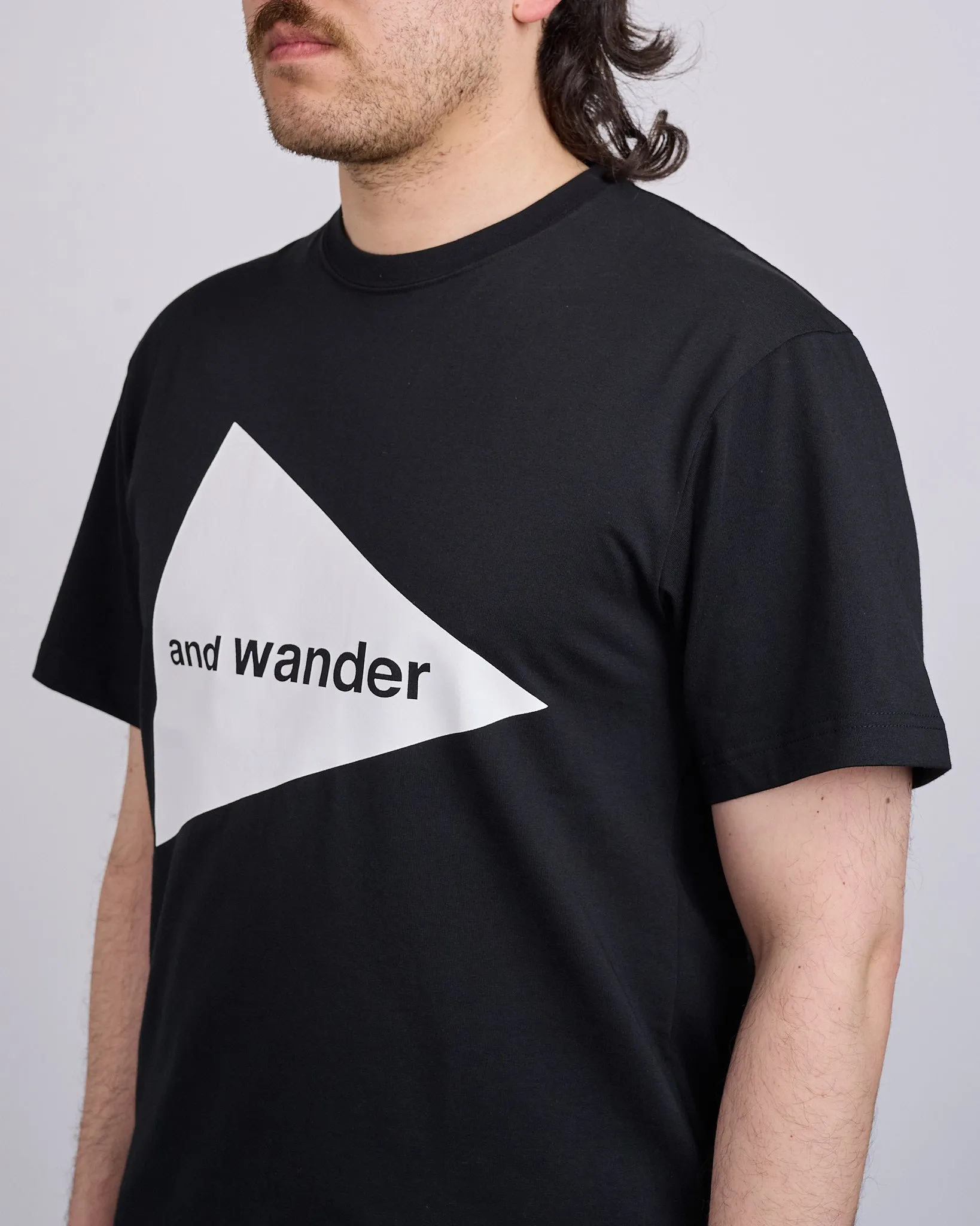 and wander Big Logo T-Shirt Black