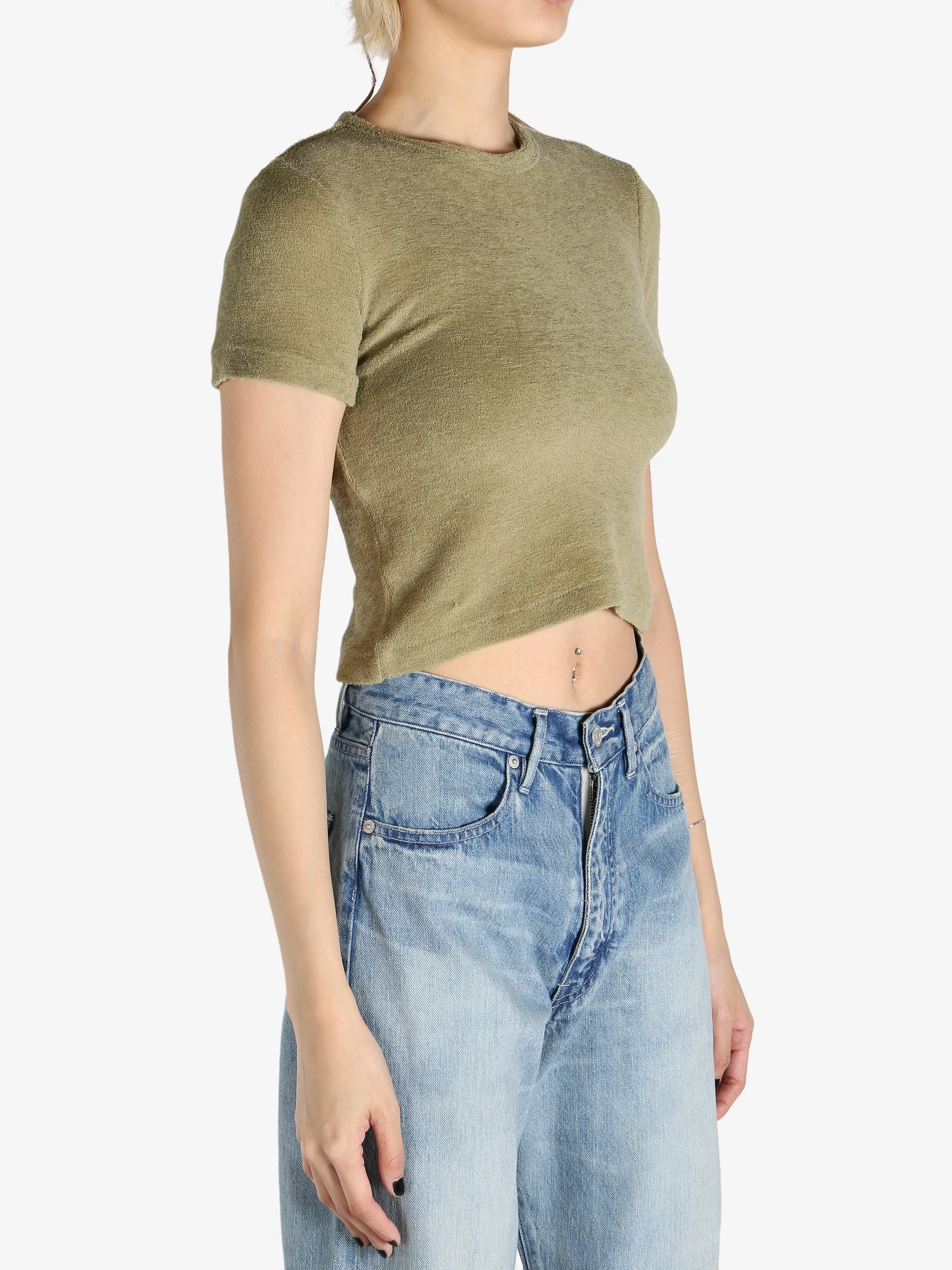 AURALEE - Women Washable Wool Pile T-Shirt