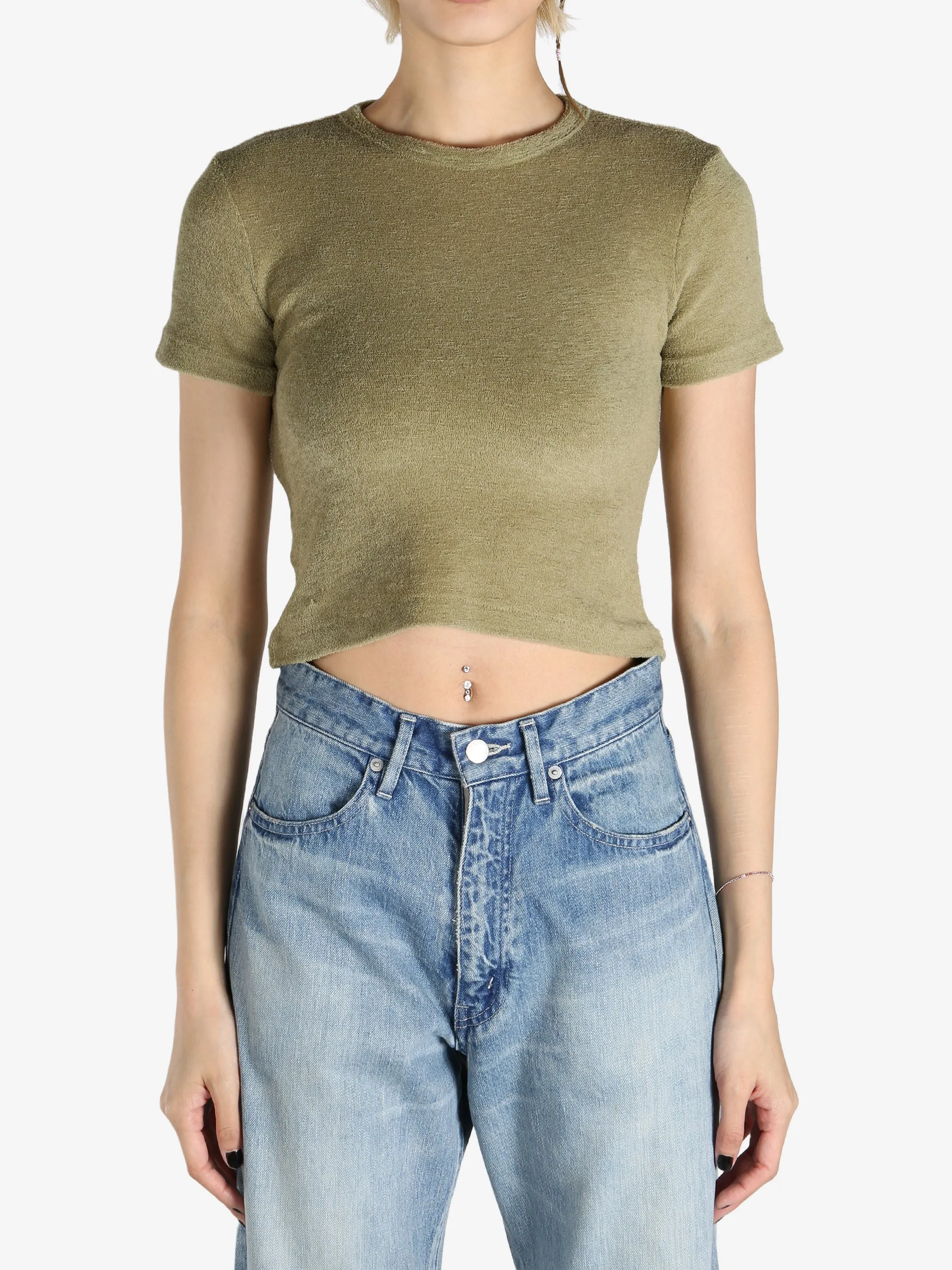 AURALEE - Women Washable Wool Pile T-Shirt