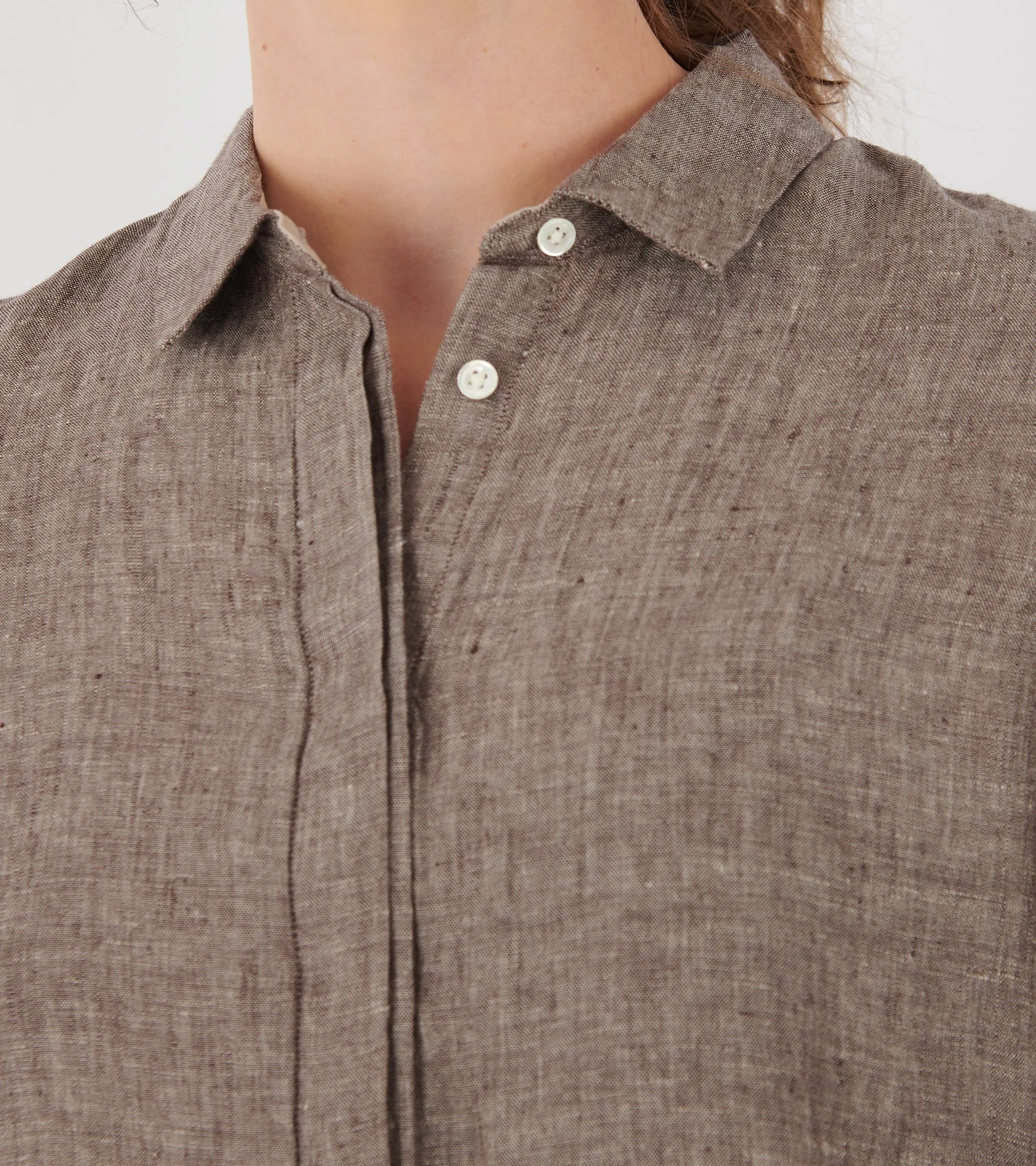 Carol Shirt Linen Brown