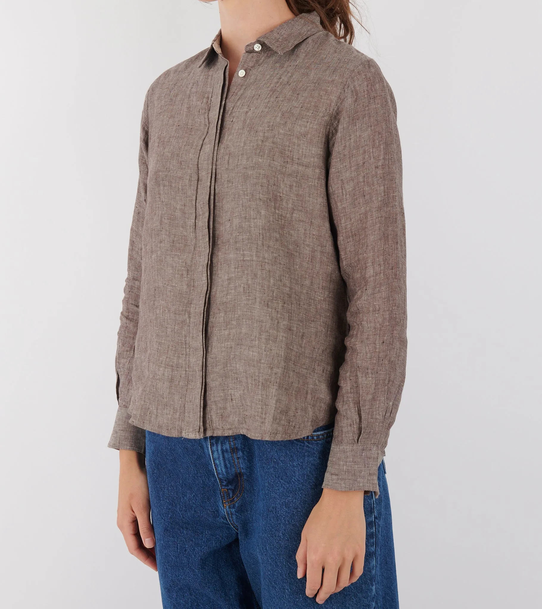 Carol Shirt Linen Brown