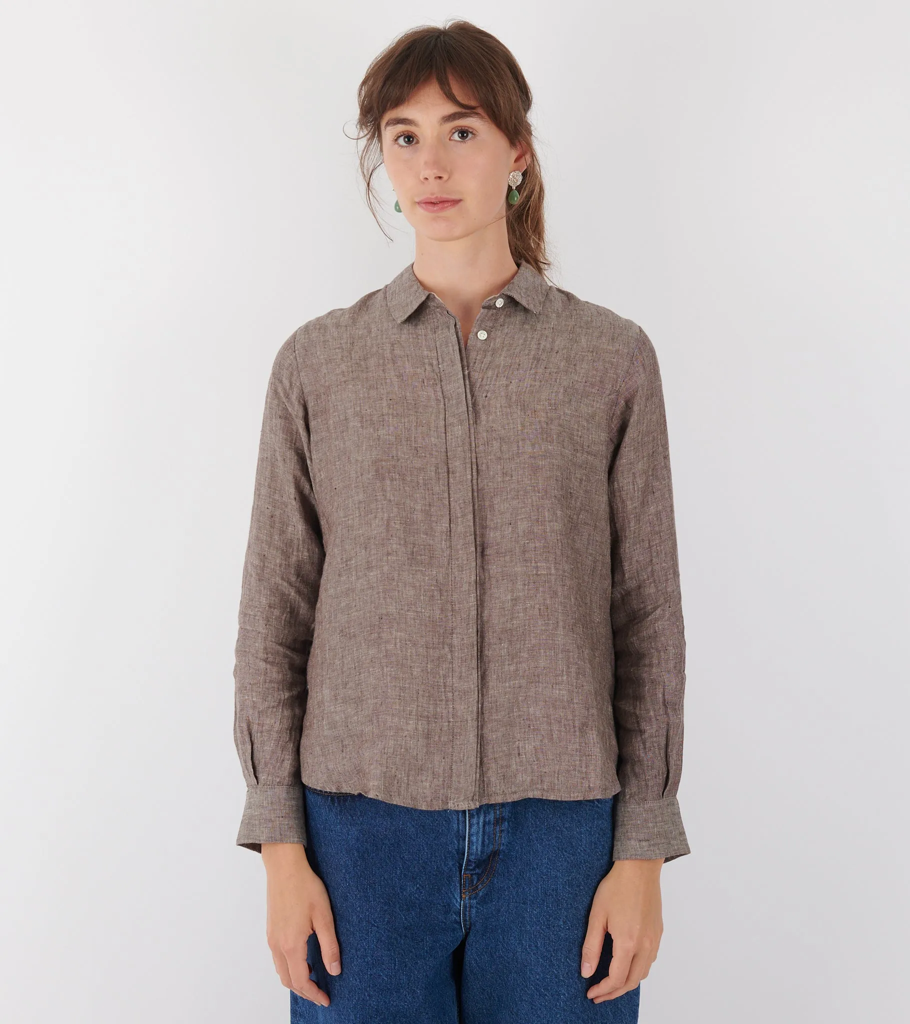 Carol Shirt Linen Brown