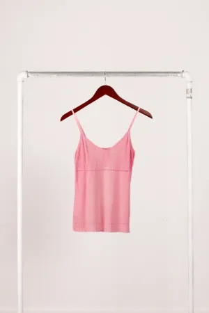 Chanel AW96 'Rose Lace Knit' Tank Top Pink (1996)