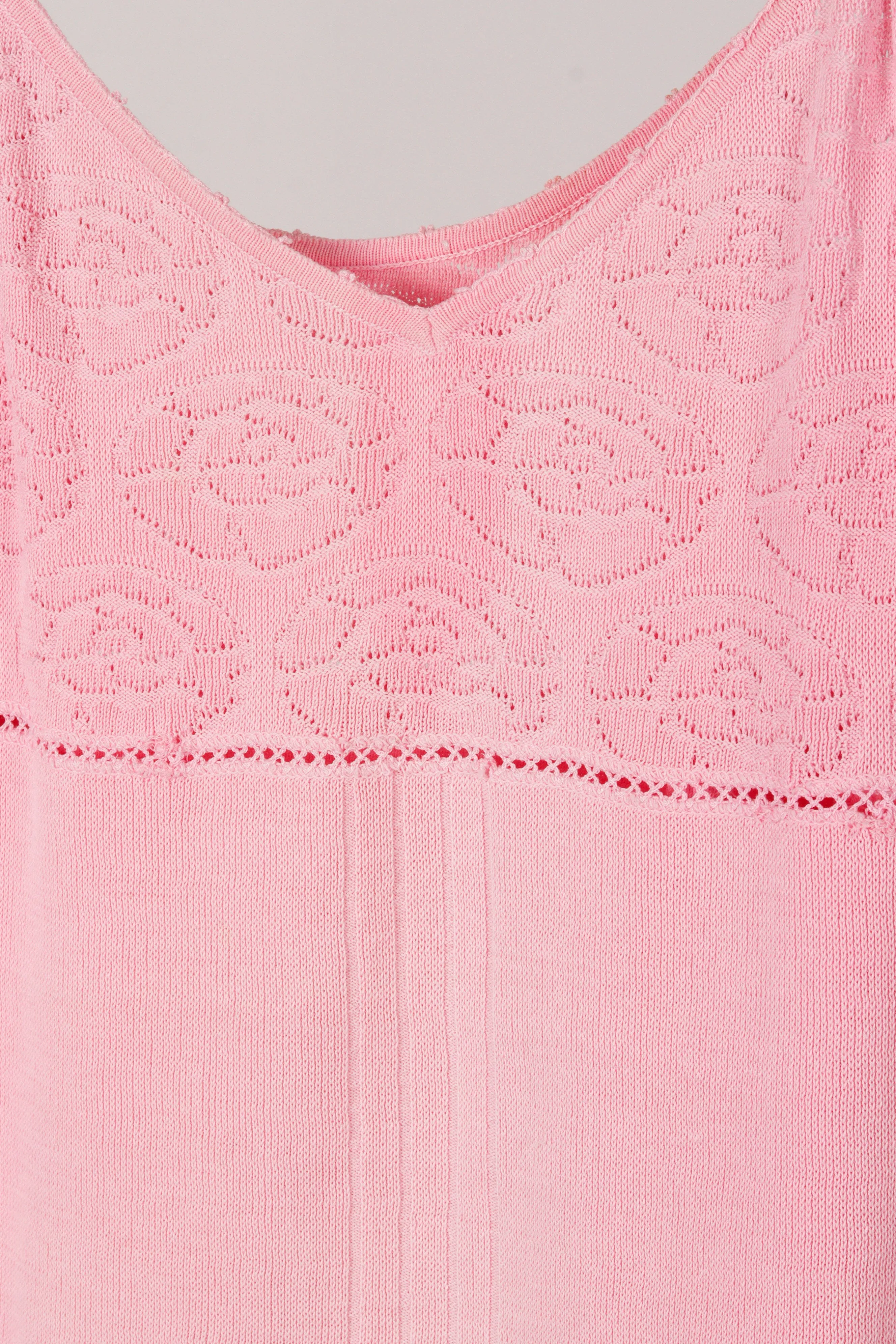 Chanel AW96 'Rose Lace Knit' Tank Top Pink (1996)