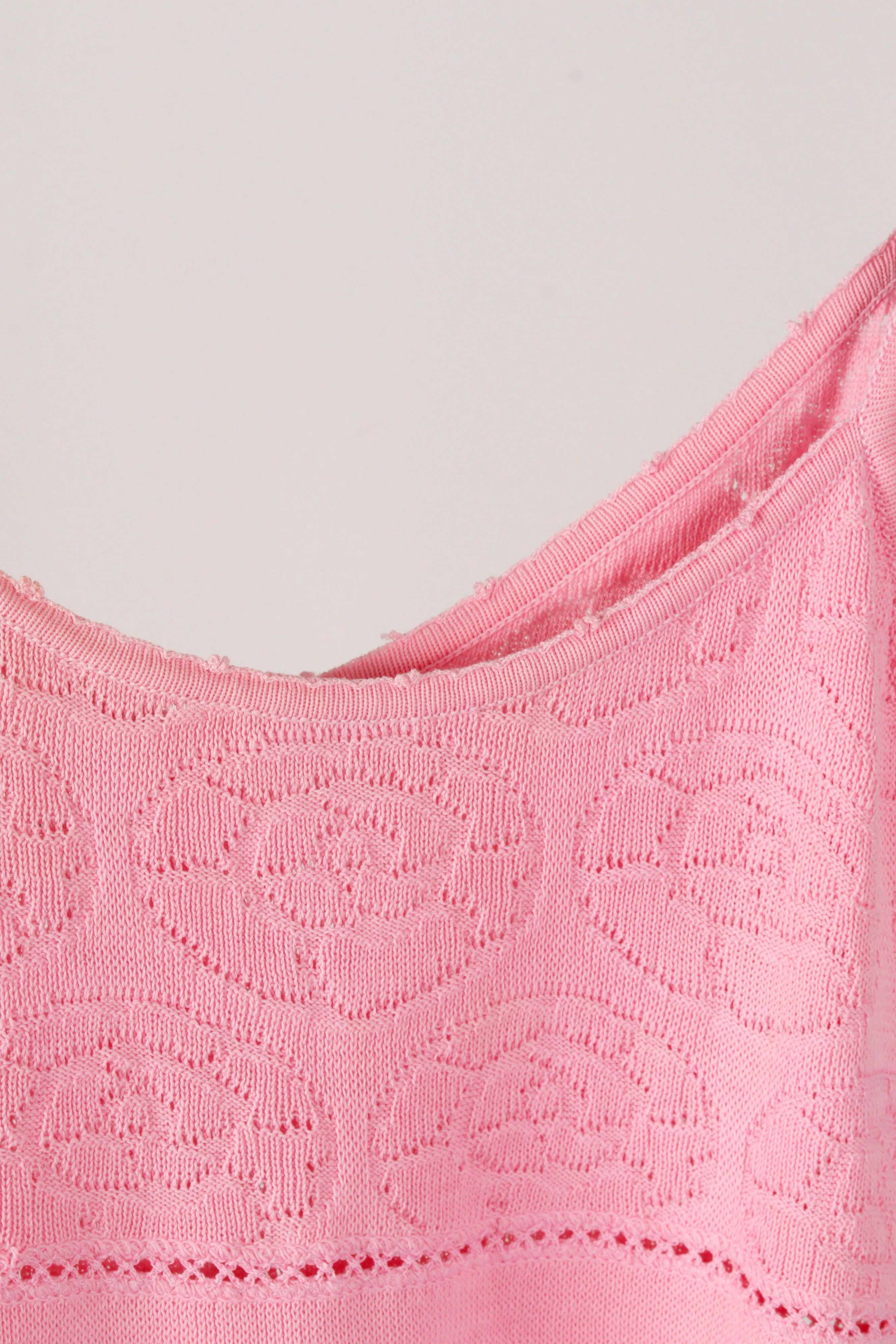 Chanel AW96 'Rose Lace Knit' Tank Top Pink (1996)