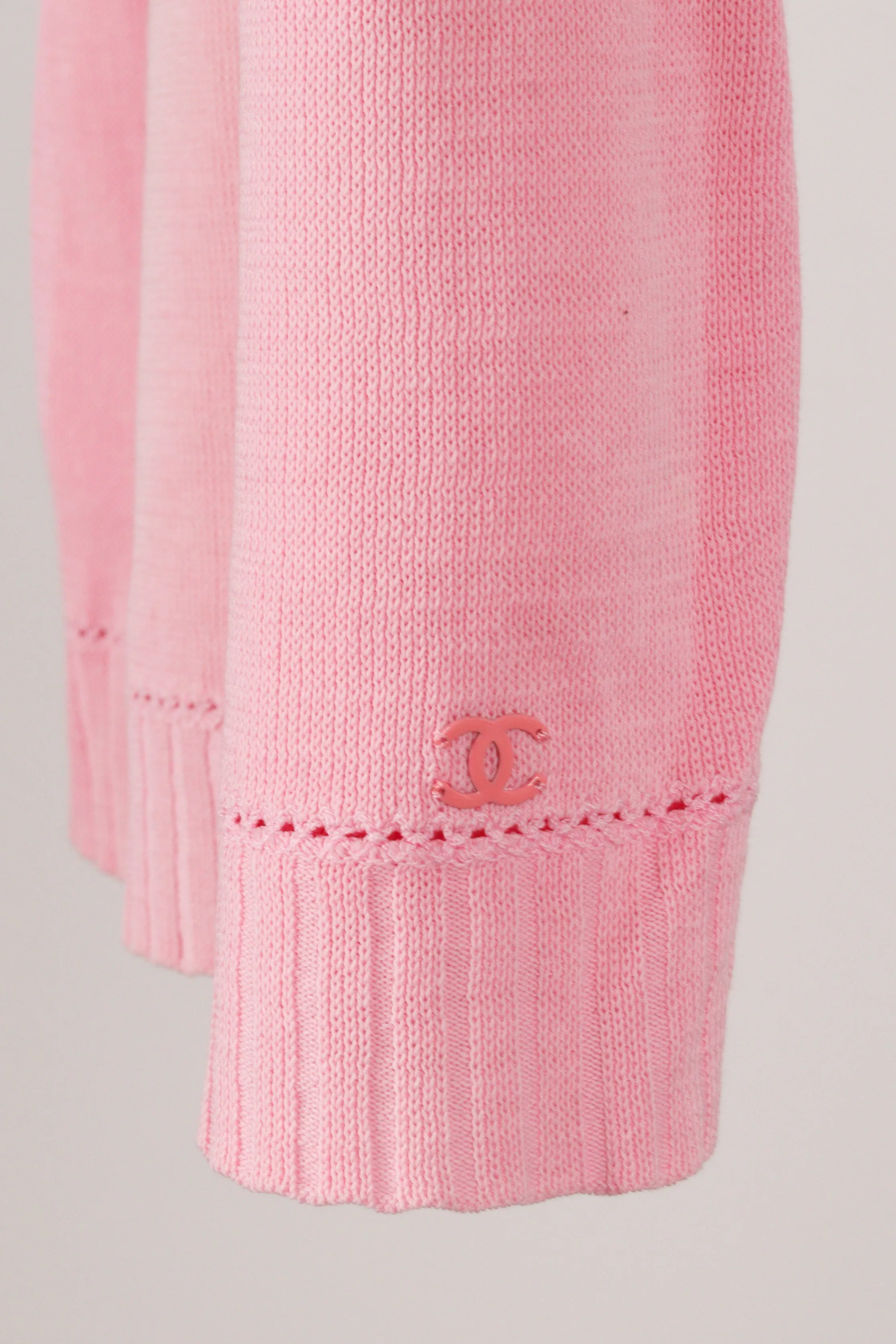 Chanel AW96 'Rose Lace Knit' Tank Top Pink (1996)