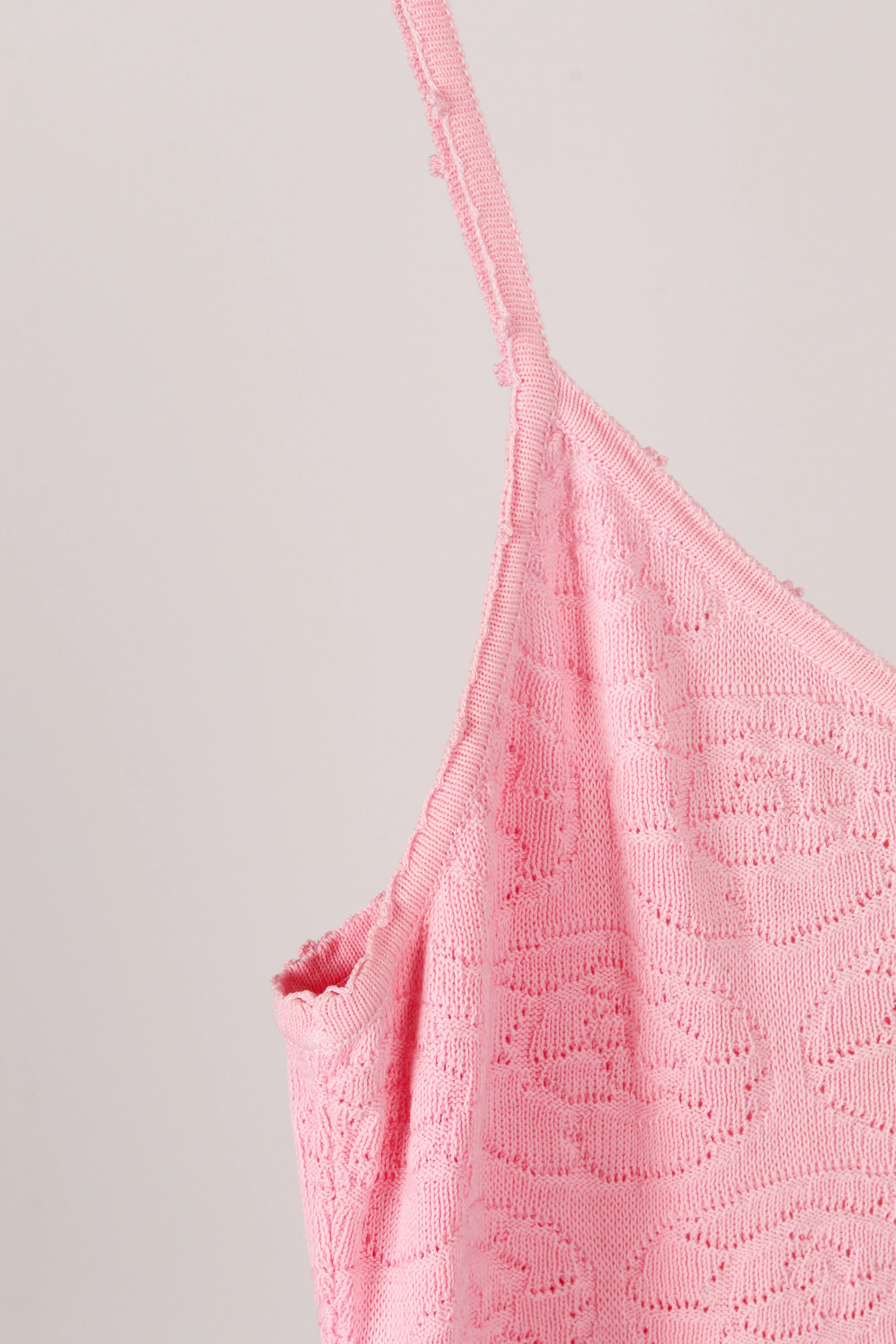 Chanel AW96 'Rose Lace Knit' Tank Top Pink (1996)