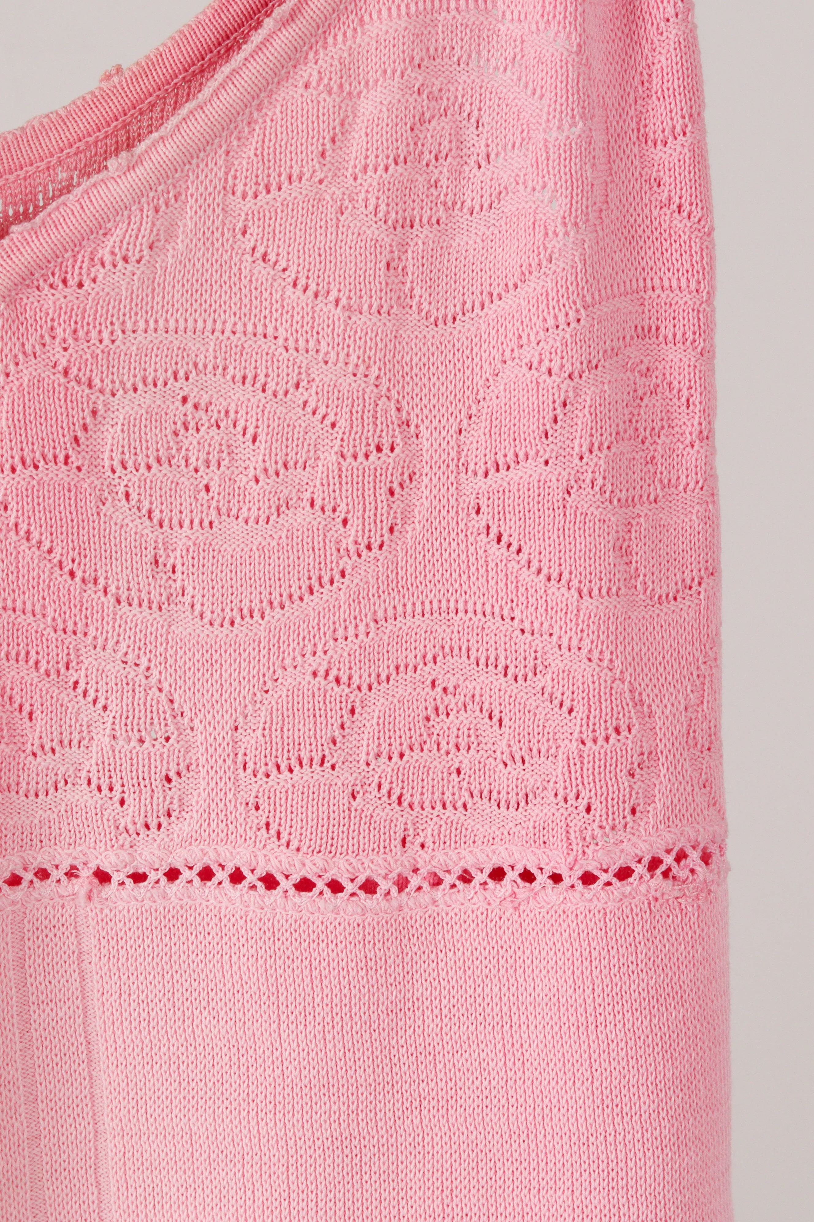 Chanel AW96 'Rose Lace Knit' Tank Top Pink (1996)