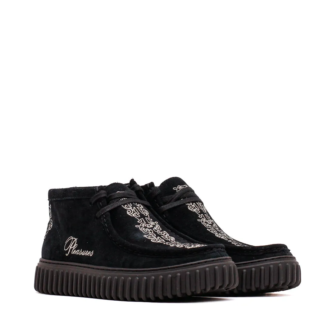 Clarks x PLEASURES Men Torhill Woven Black Suede 26180267
