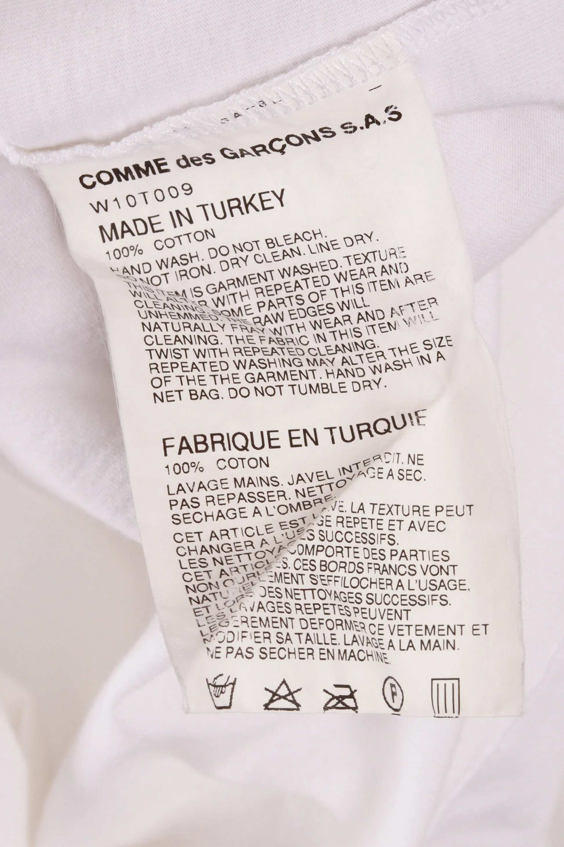 Comme des Garons Womens 'Scalloped Trim' L/S T-Shirt White
