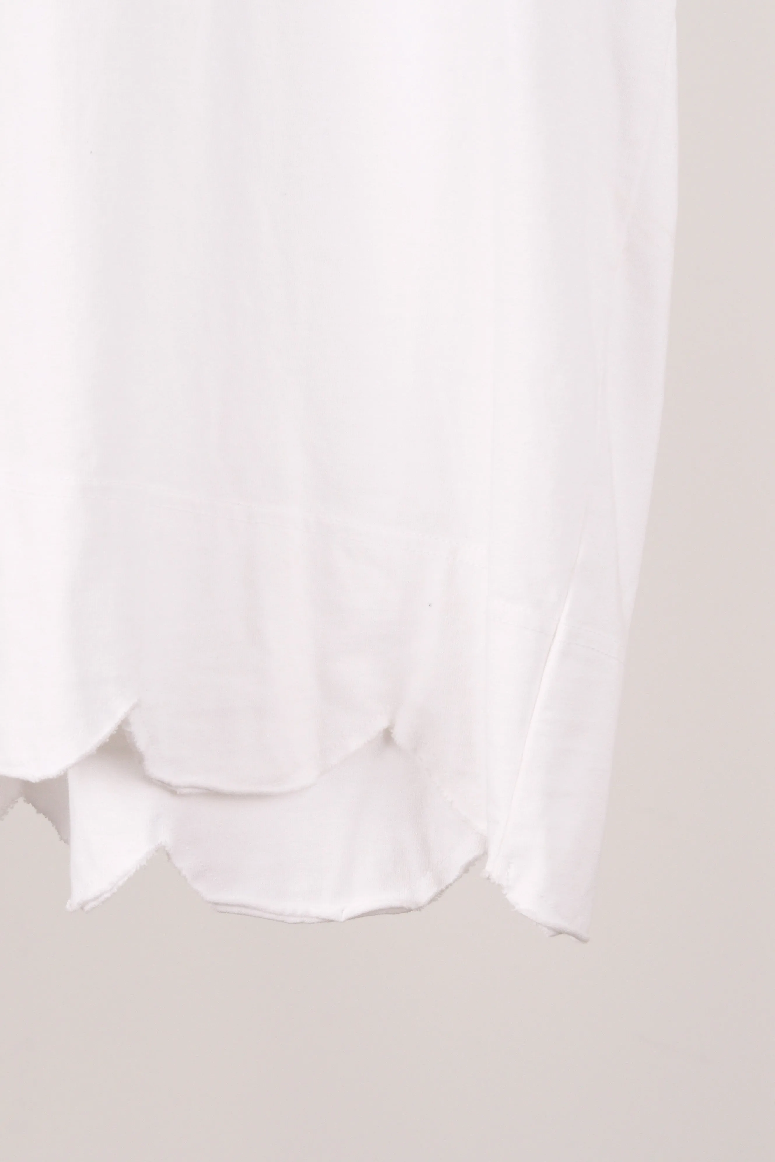 Comme des Garons Womens 'Scalloped Trim' L/S T-Shirt White