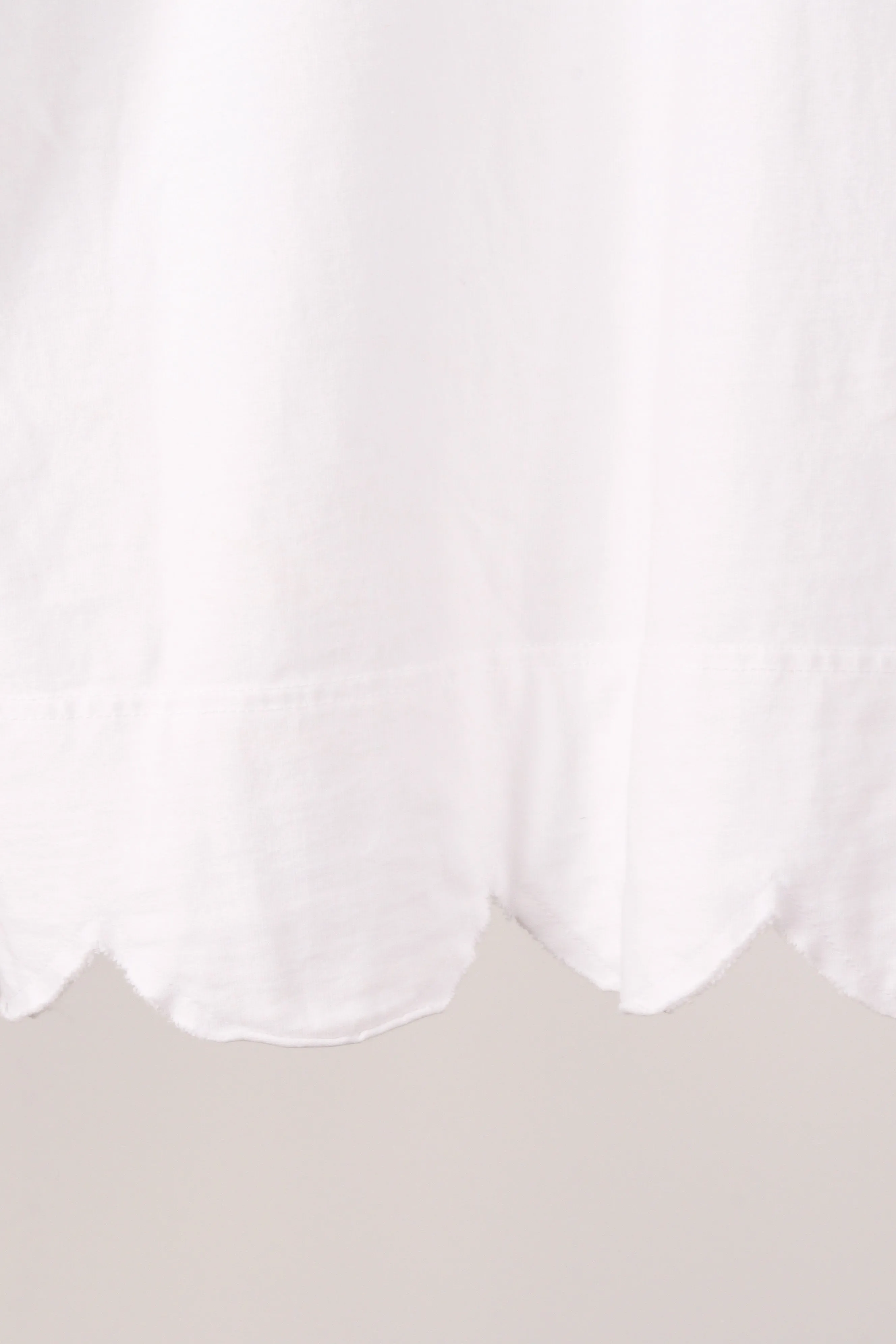 Comme des Garons Womens 'Scalloped Trim' L/S T-Shirt White