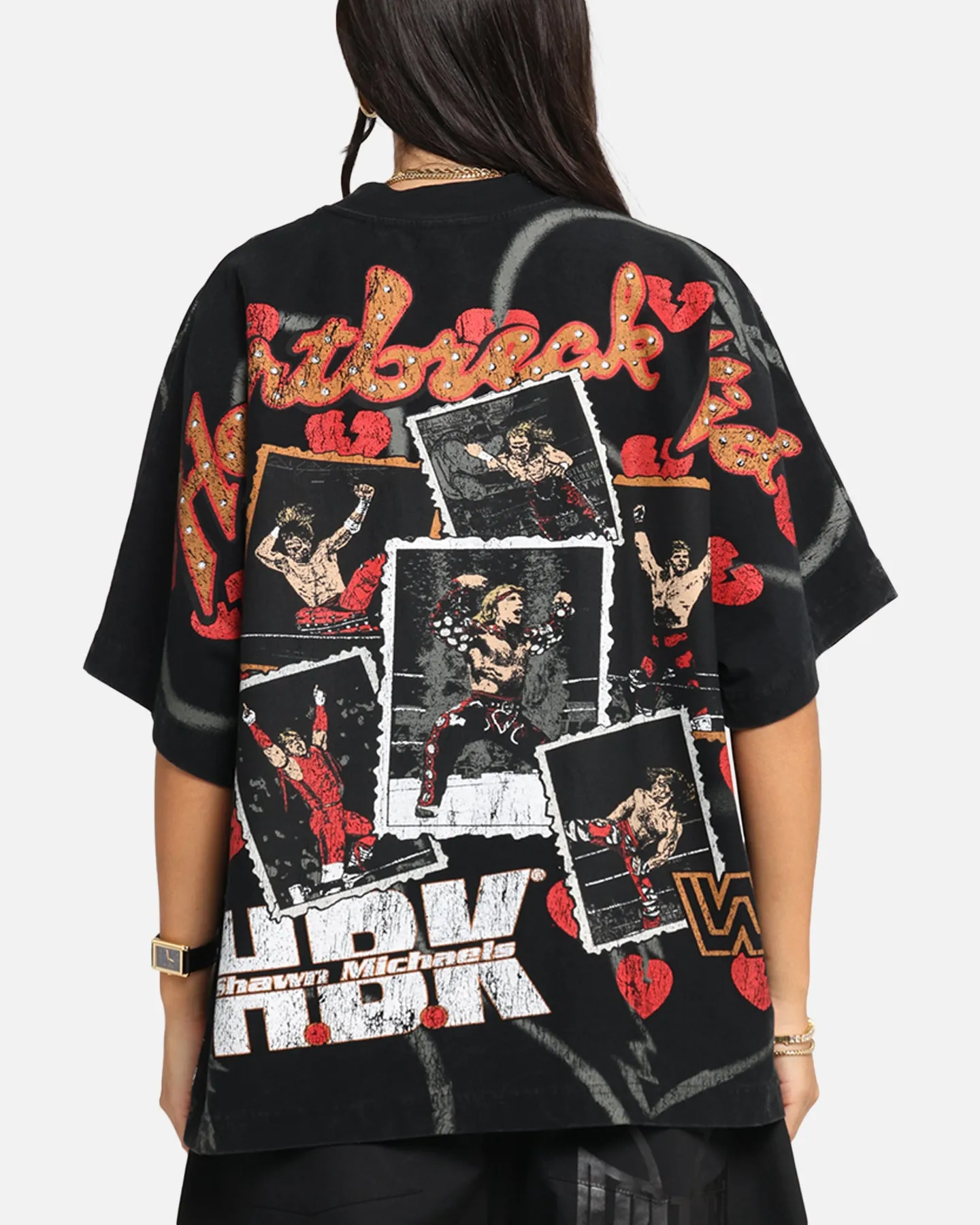 Culture Kings X WWE Shawn Michaels All Over Print T-Shirt Black