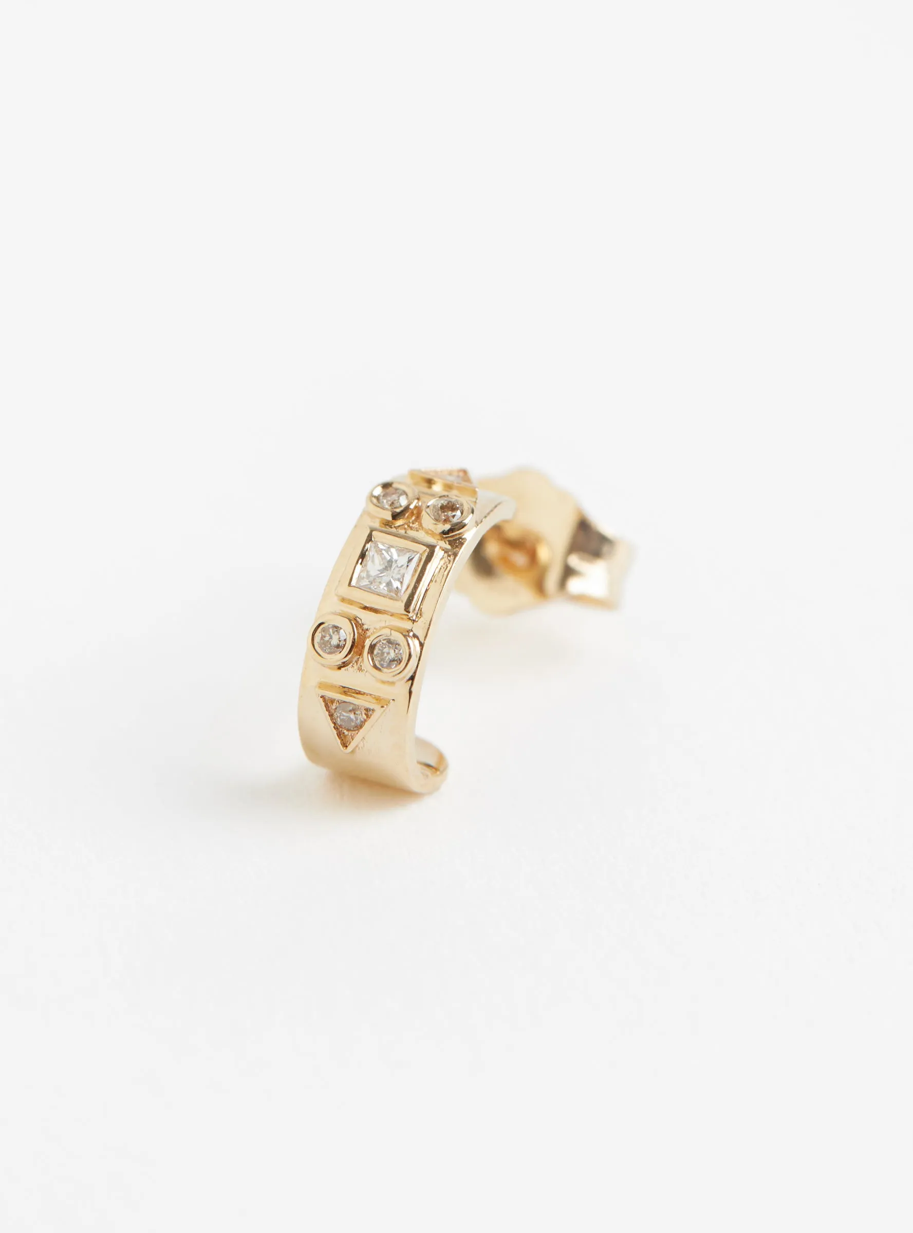 Diamond Totem Single Hoop