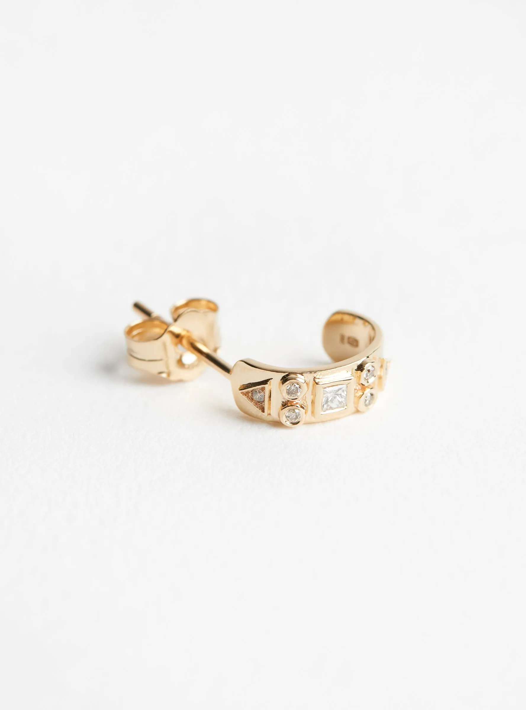 Diamond Totem Single Hoop