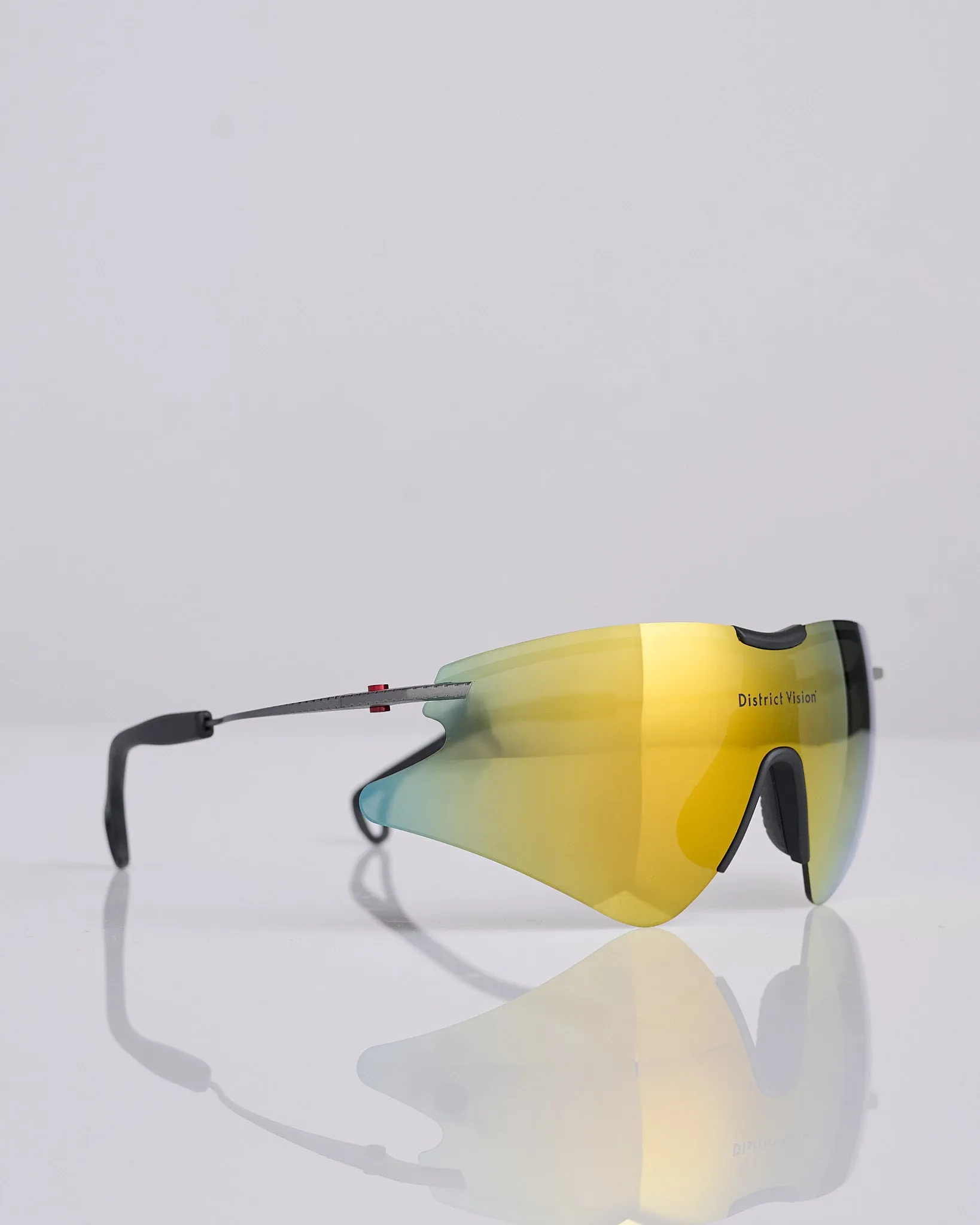 District Vision Kohei Aero Blade Titanium Sunglass Graphite D  Amber Mirror