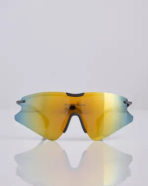 District Vision Kohei Aero Blade Titanium Sunglass Graphite D  Amber Mirror