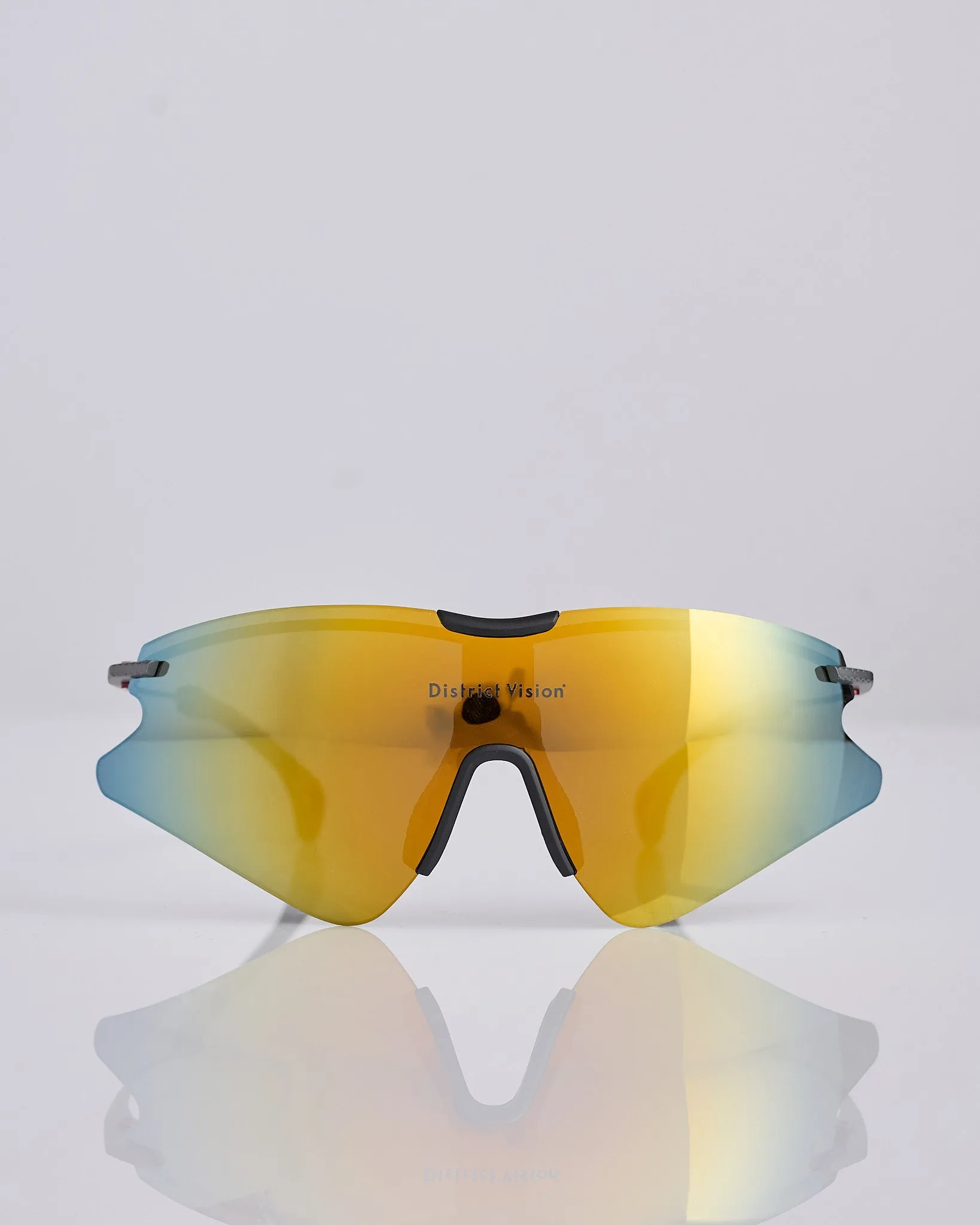District Vision Kohei Aero Blade Titanium Sunglass Graphite D  Amber Mirror