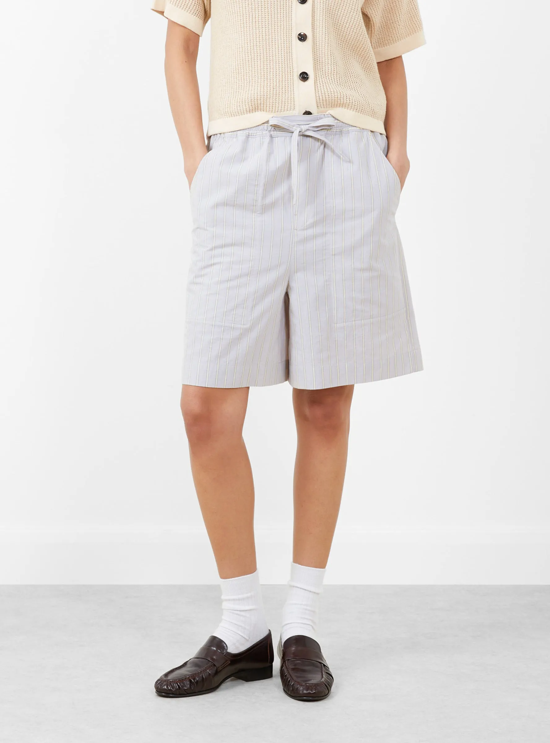 Emeric Shorts Gris Clair and Ecru