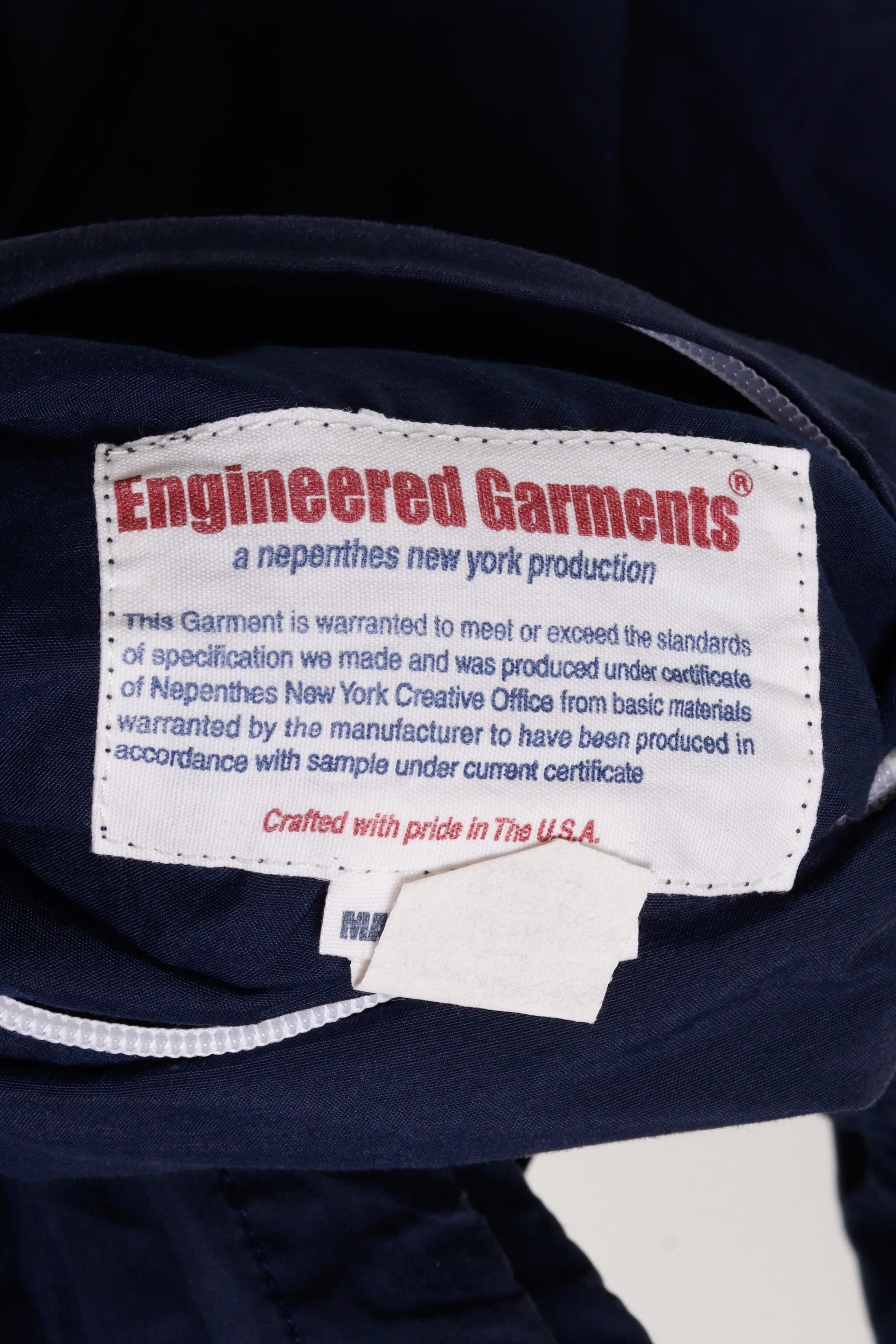Engineered Garments 'Center Pocket Poplin' Anorak Jacket Navy
